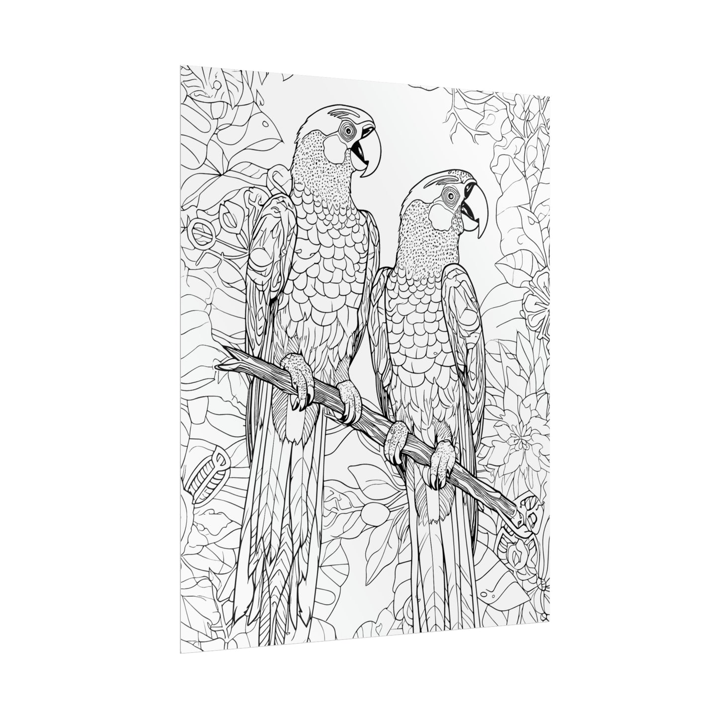 Macaw Parrots Exotic Bird Coloring Art Posters