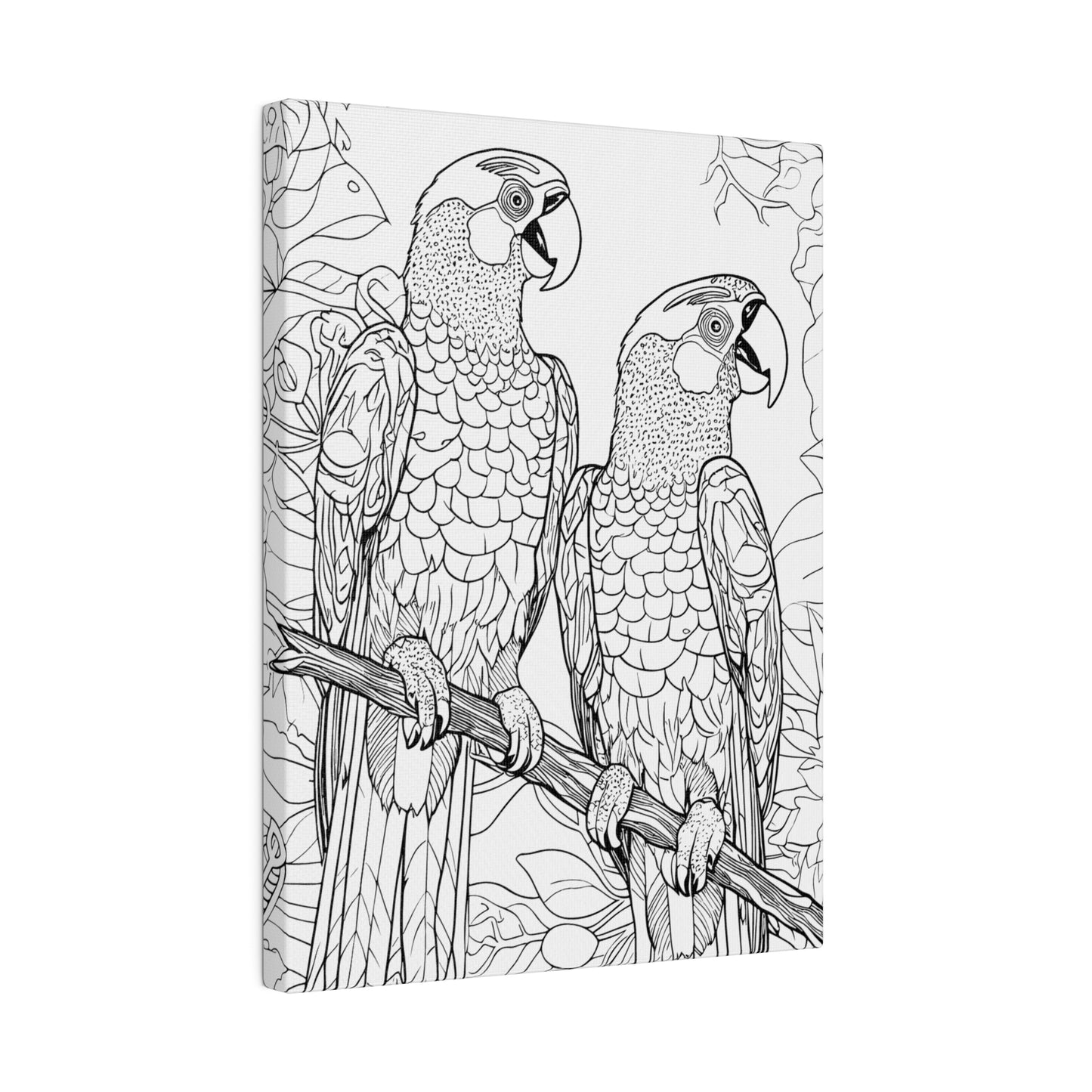 Macaw Parrots Coloring Canvas, Stretched, 0.75"