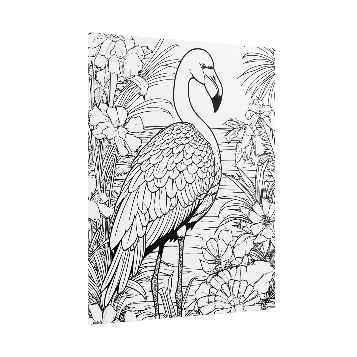 Flamingo Exotic Bird Coloring Art Posters