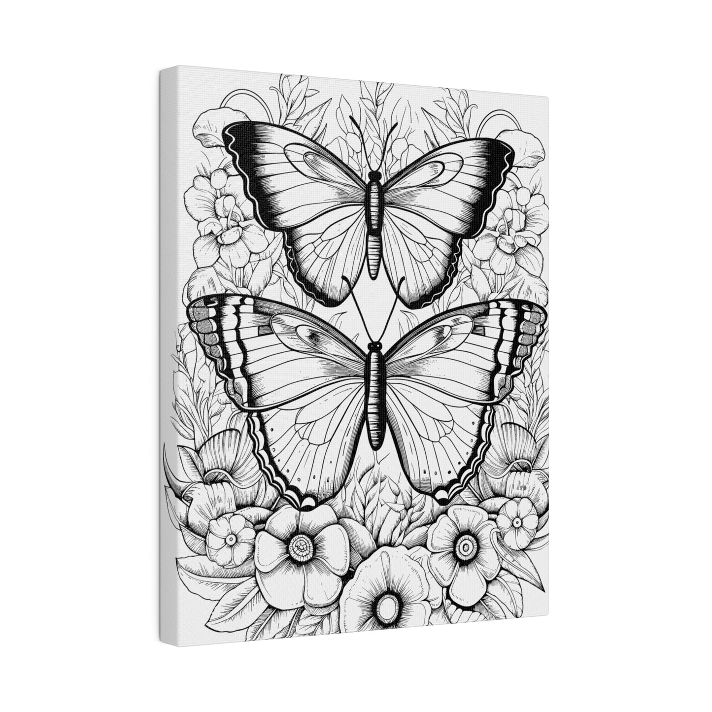 Butterfly Coloring Canvas, Stretched, 0.75"