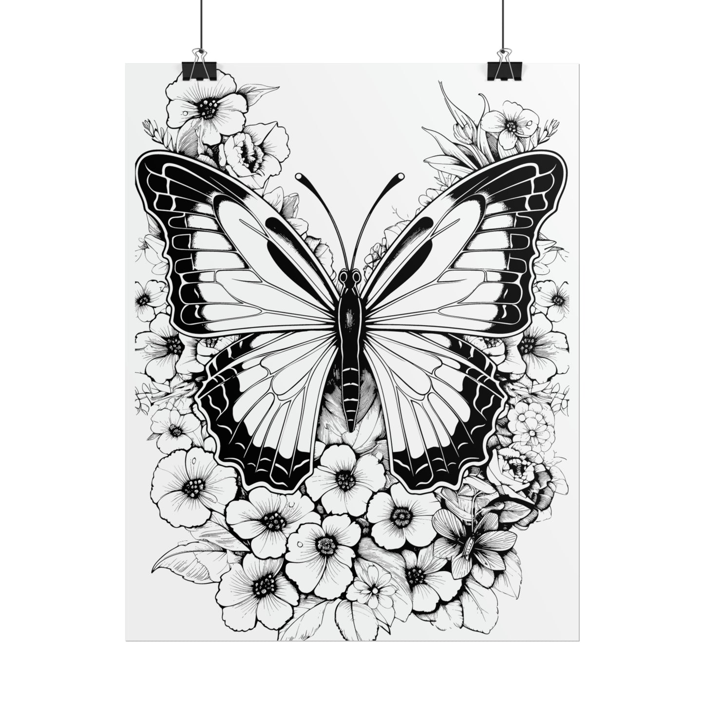 Butterfly Coloring Art Posters