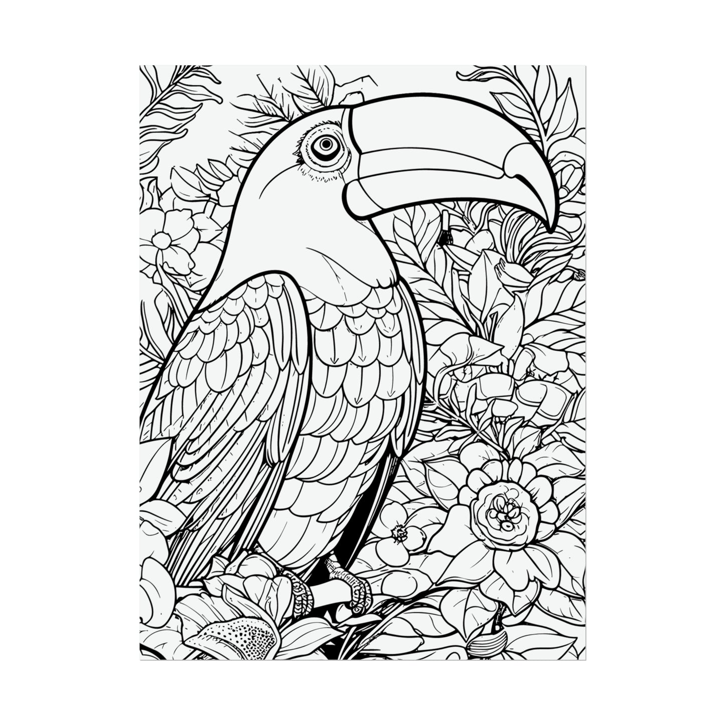 Toucan Exotic Birds Coloring Art Posters