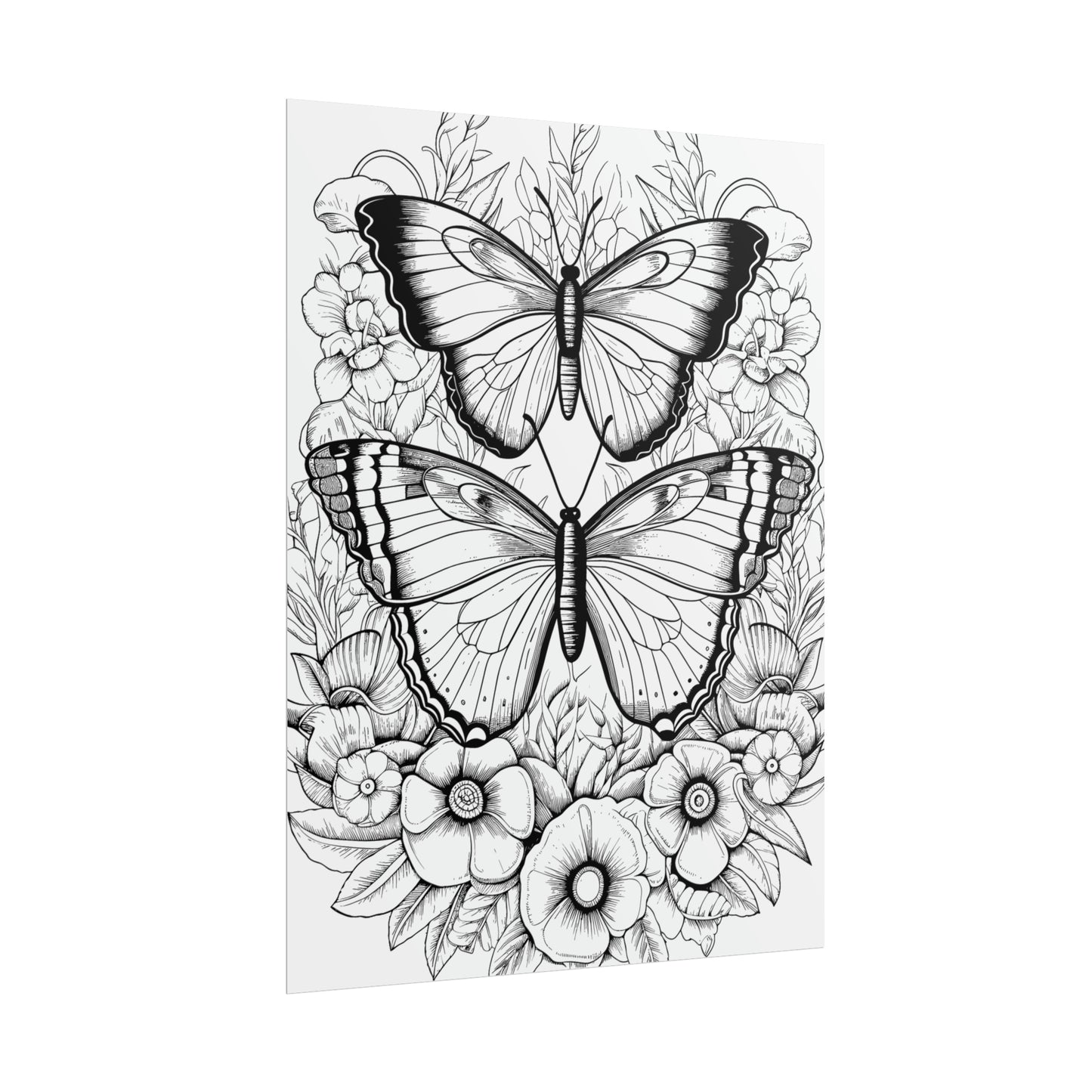 Butterfly Coloring Art Posters