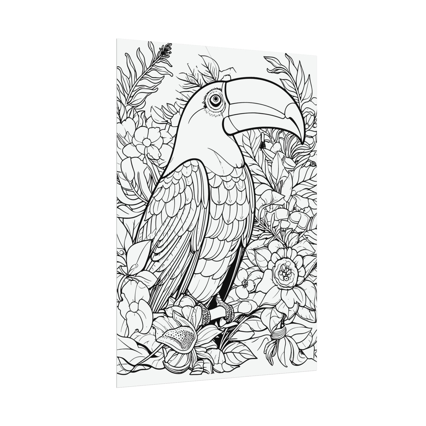 Toucan Exotic Birds Coloring Art Posters