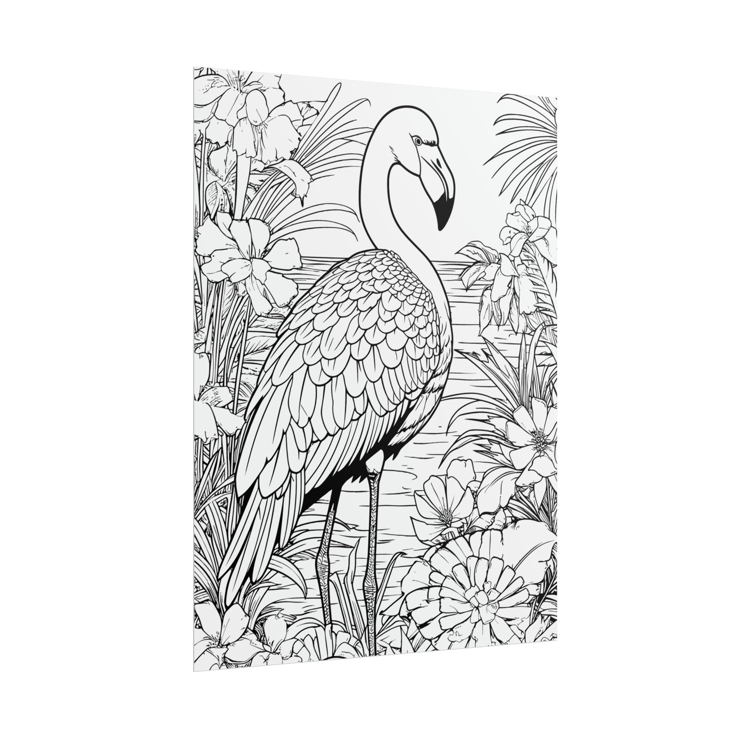 Flamingo Exotic Bird Coloring Art Posters