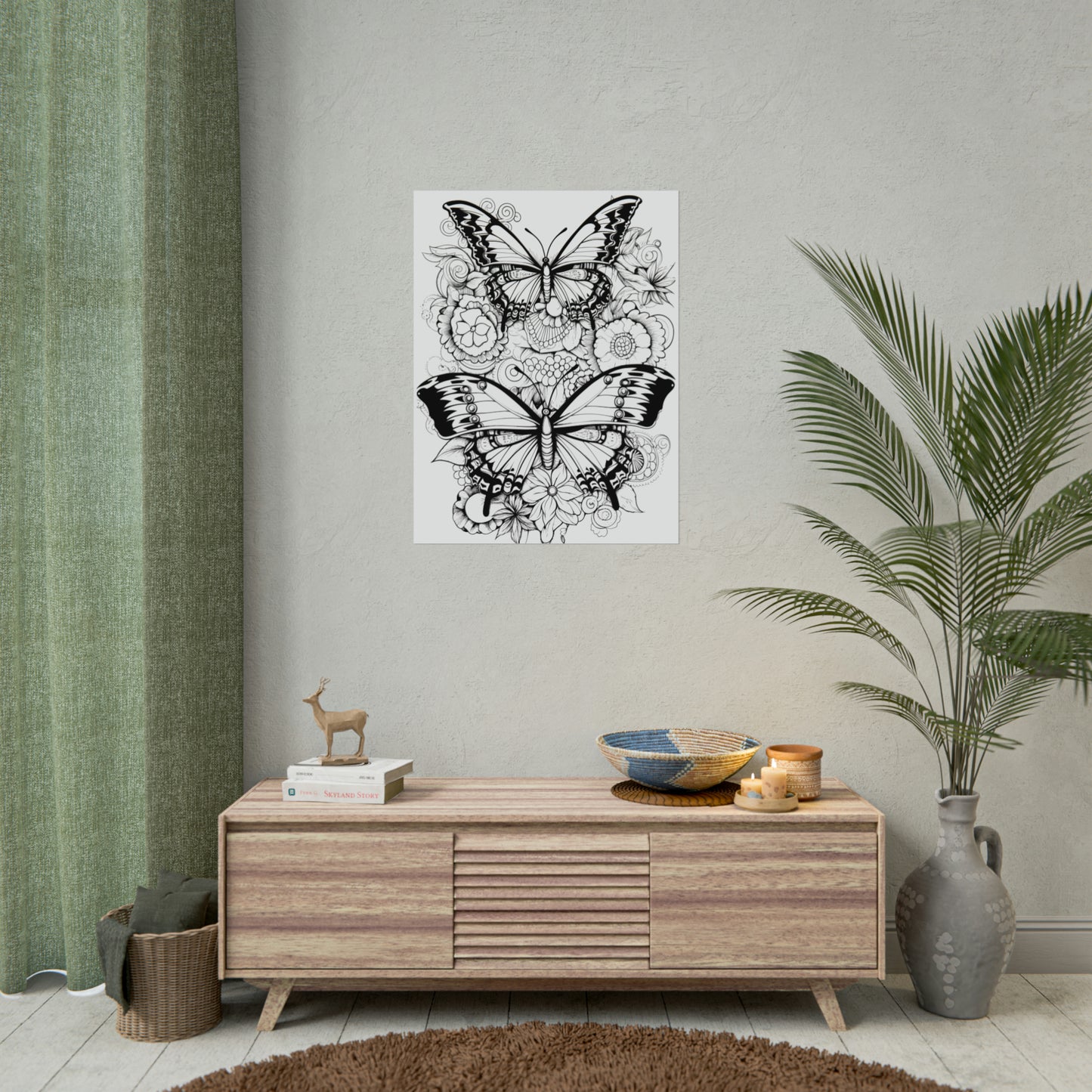 Butterfly Coloring Art Posters