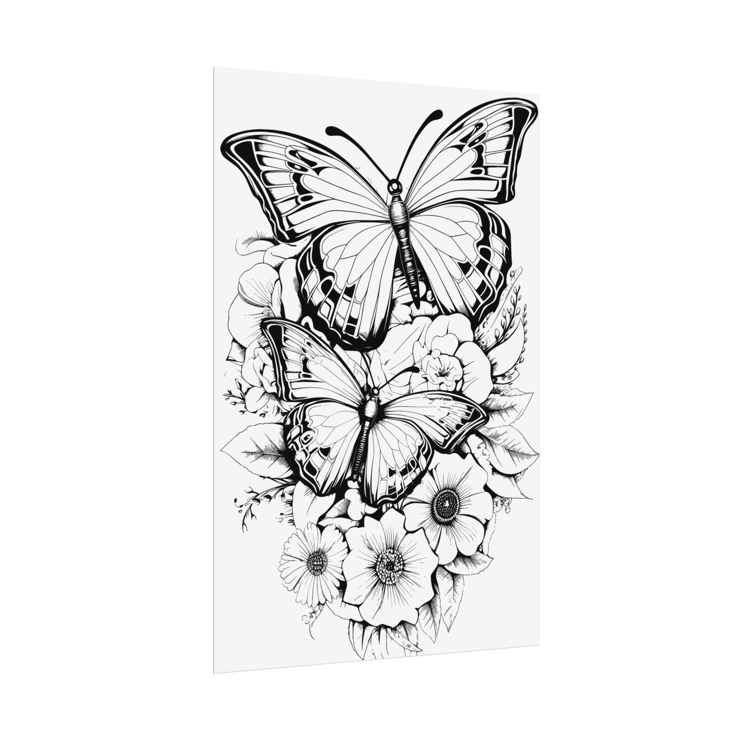 Butterfly Coloring Art Posters