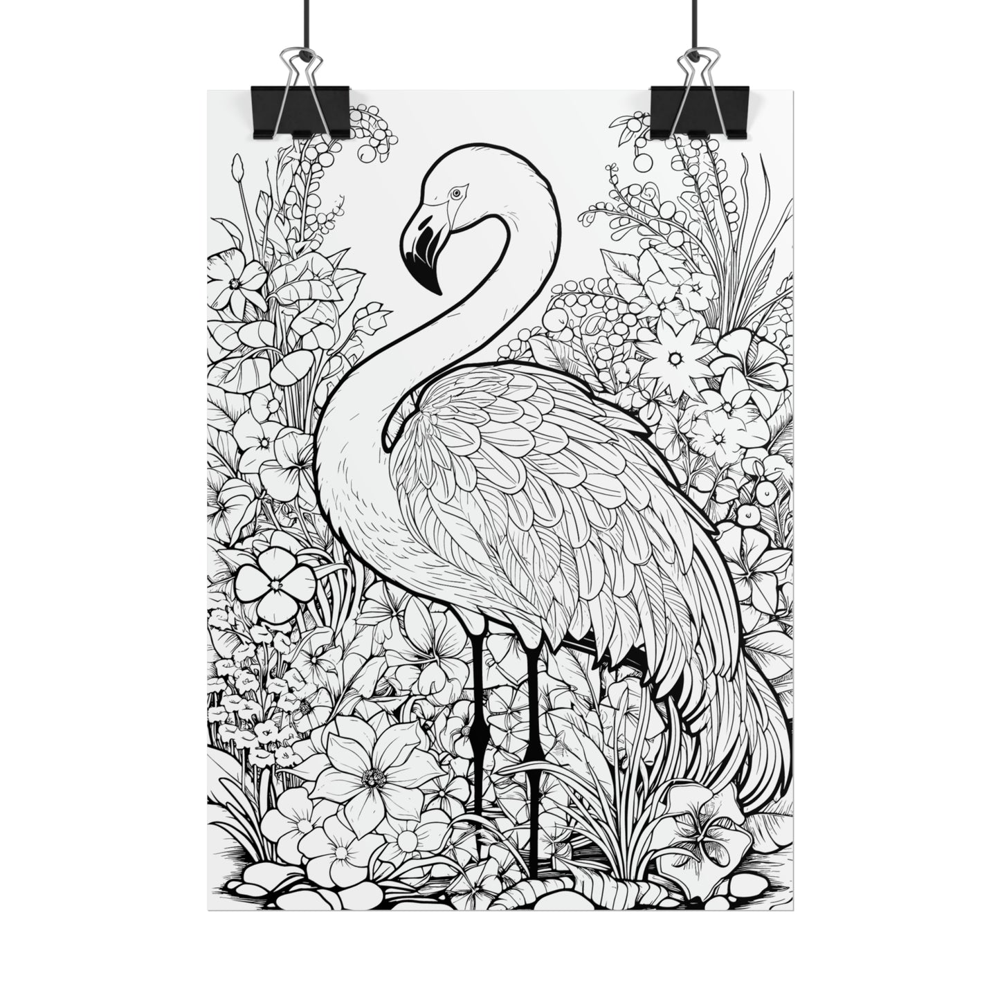 Flamingo Exotic Bird Coloring Art Posters