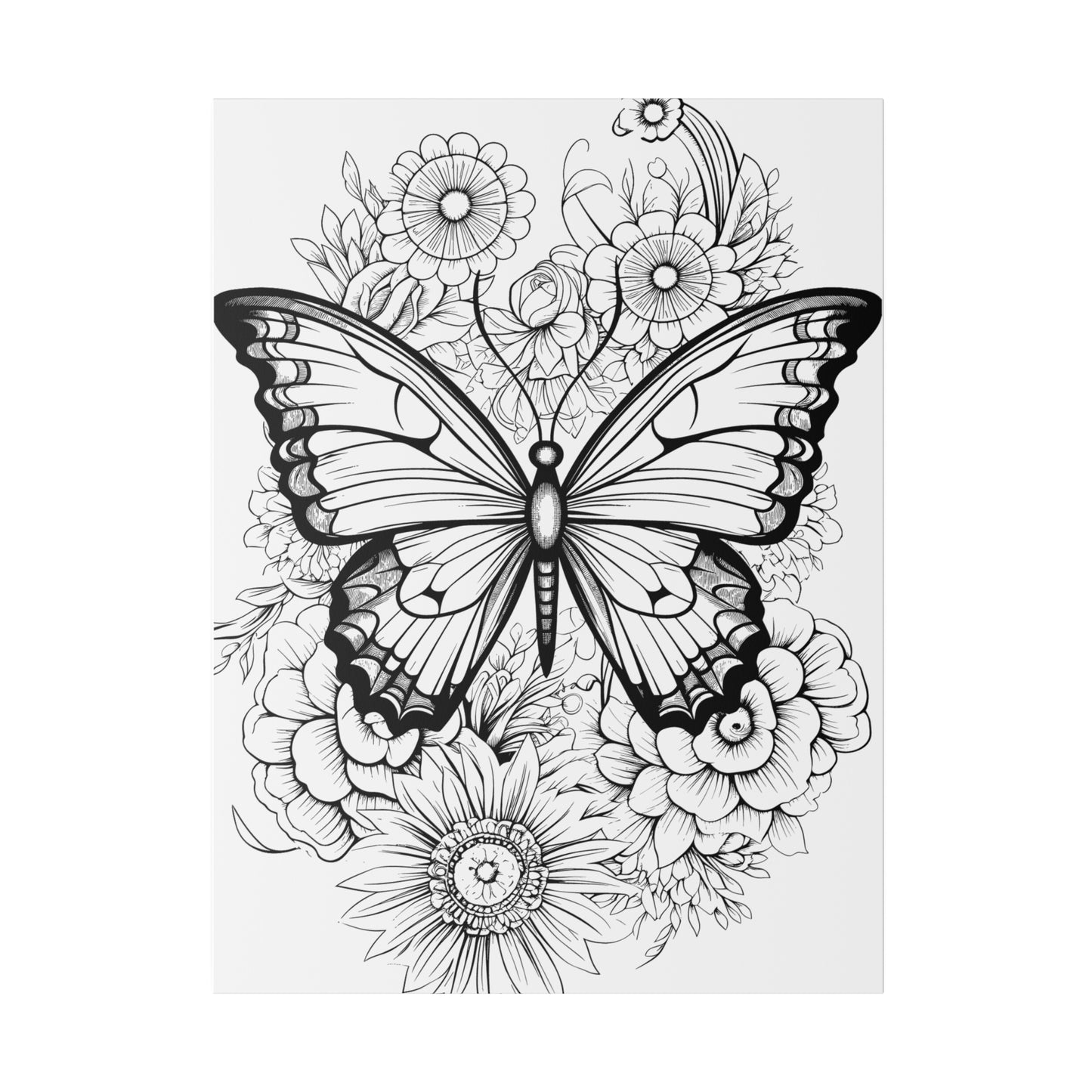 Butterfly Coloring Canvas, Stretched, 0.75"