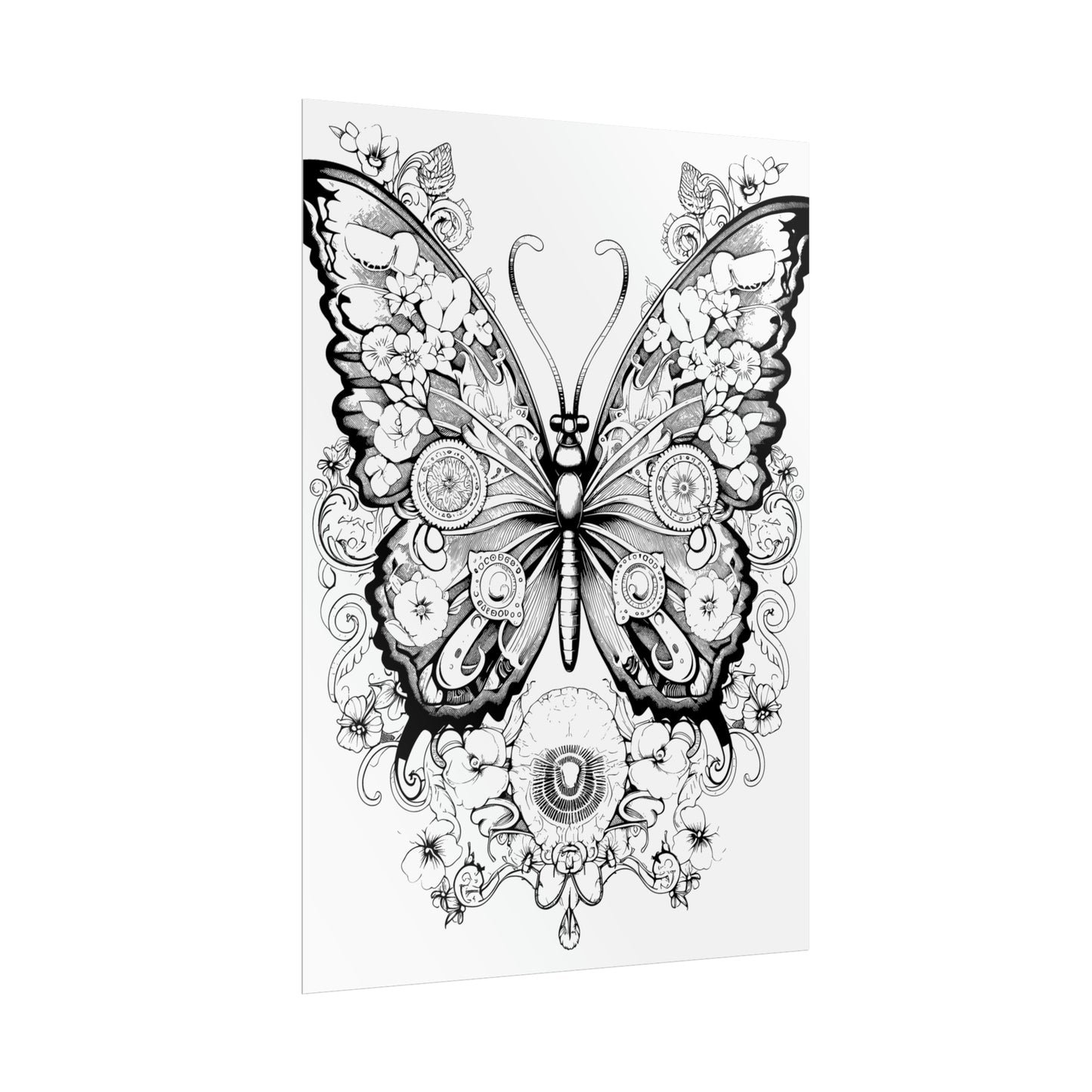 Butterfly Coloring Art Posters