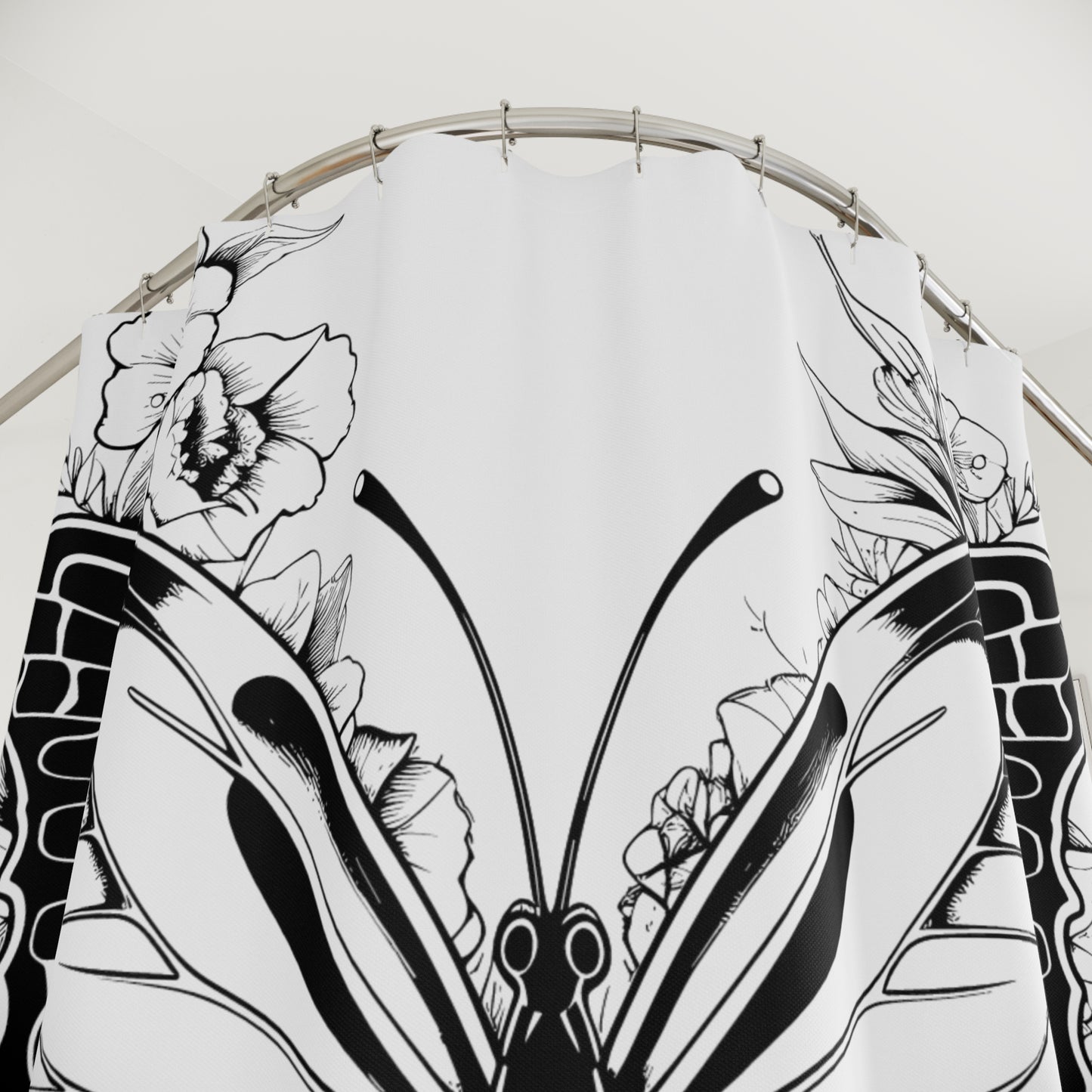 Butterfly Pen & Ink Art Shower Curtain