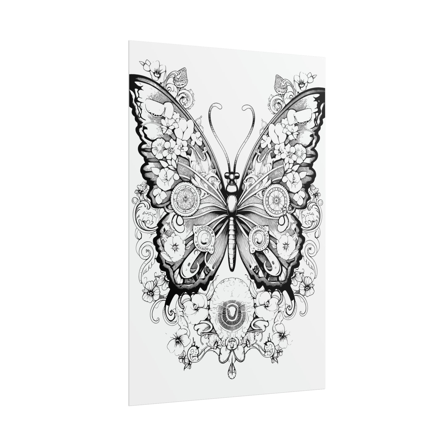 Butterfly Coloring Art Posters