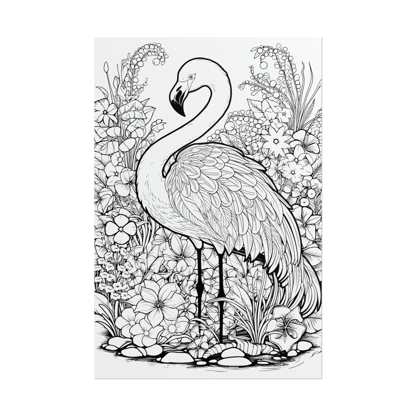 Flamingo Exotic Bird Coloring Art Posters