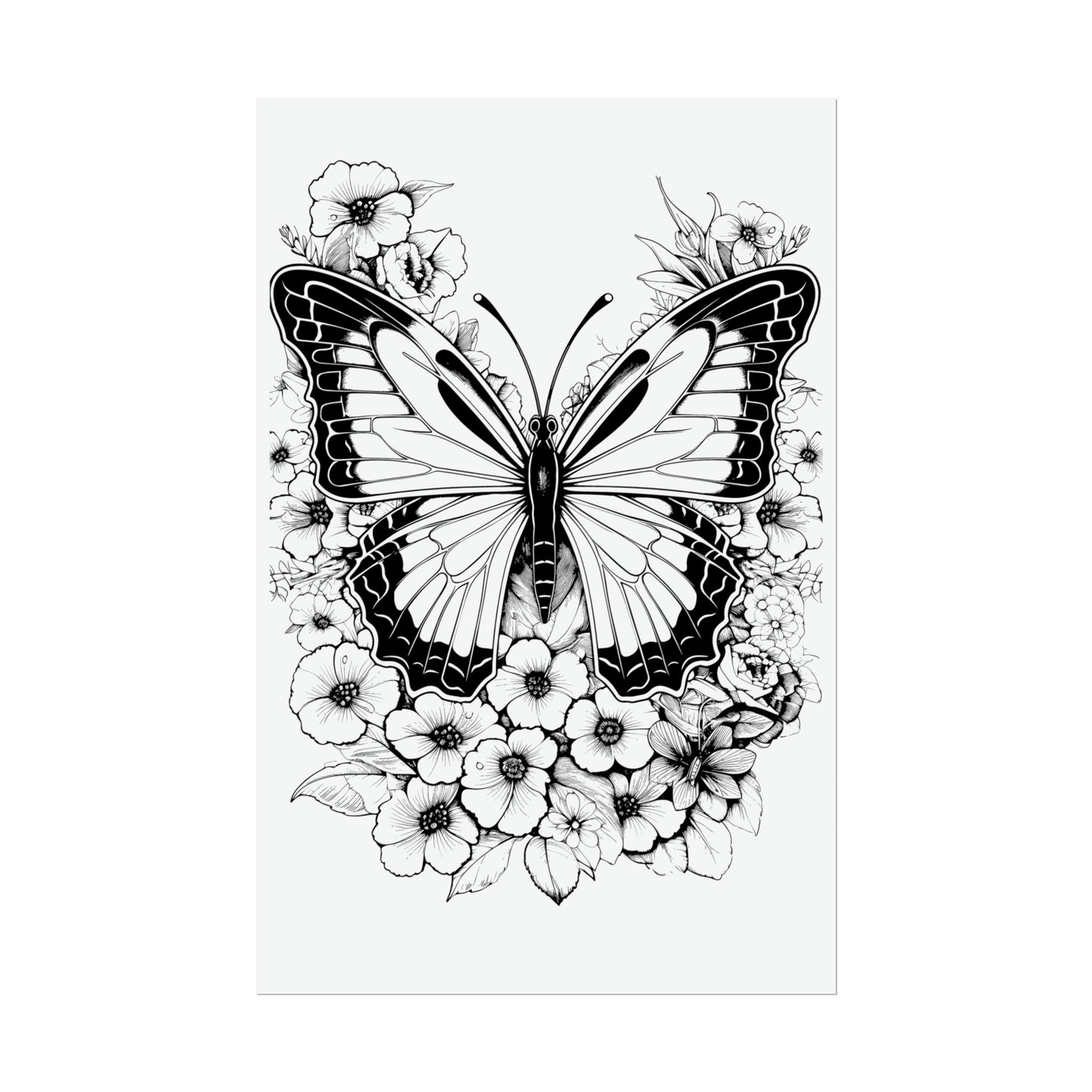 Butterfly Coloring Art Posters