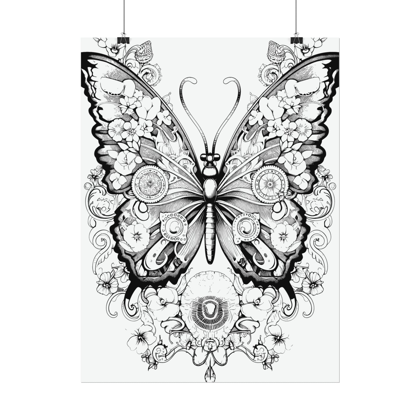 Butterfly Coloring Art Posters