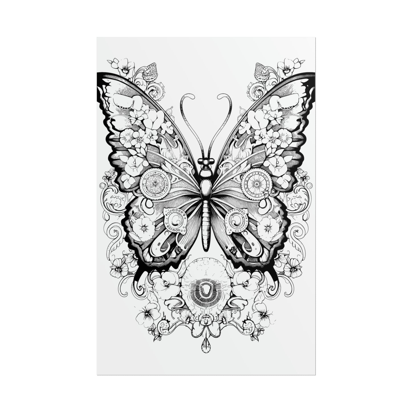 Butterfly Coloring Art Posters