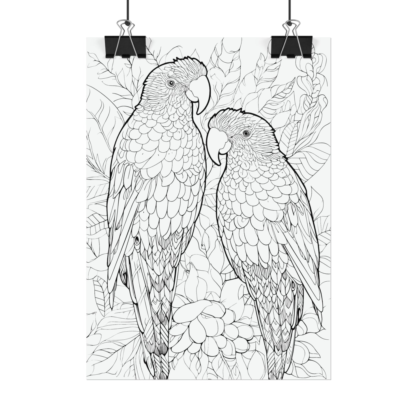 Amazon Parrots Exotic Bird Coloring Art Posters