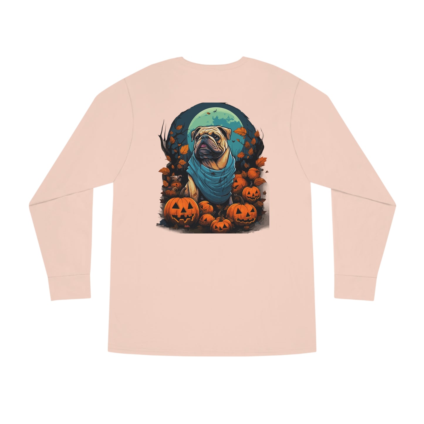 Halloween Bulldog Long Sleeve Crewneck Tee