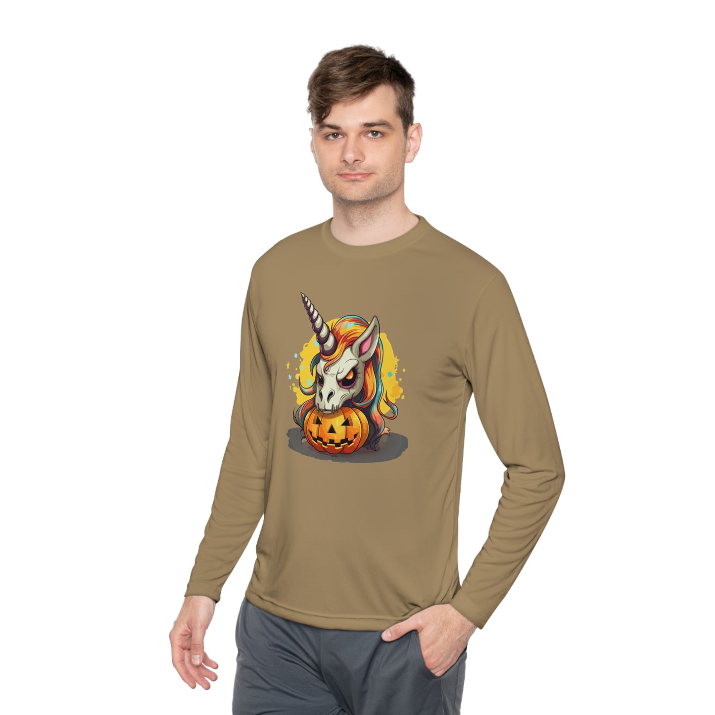 Halloween Scary Unicorn Unisex Lightweight Long Sleeve Tee