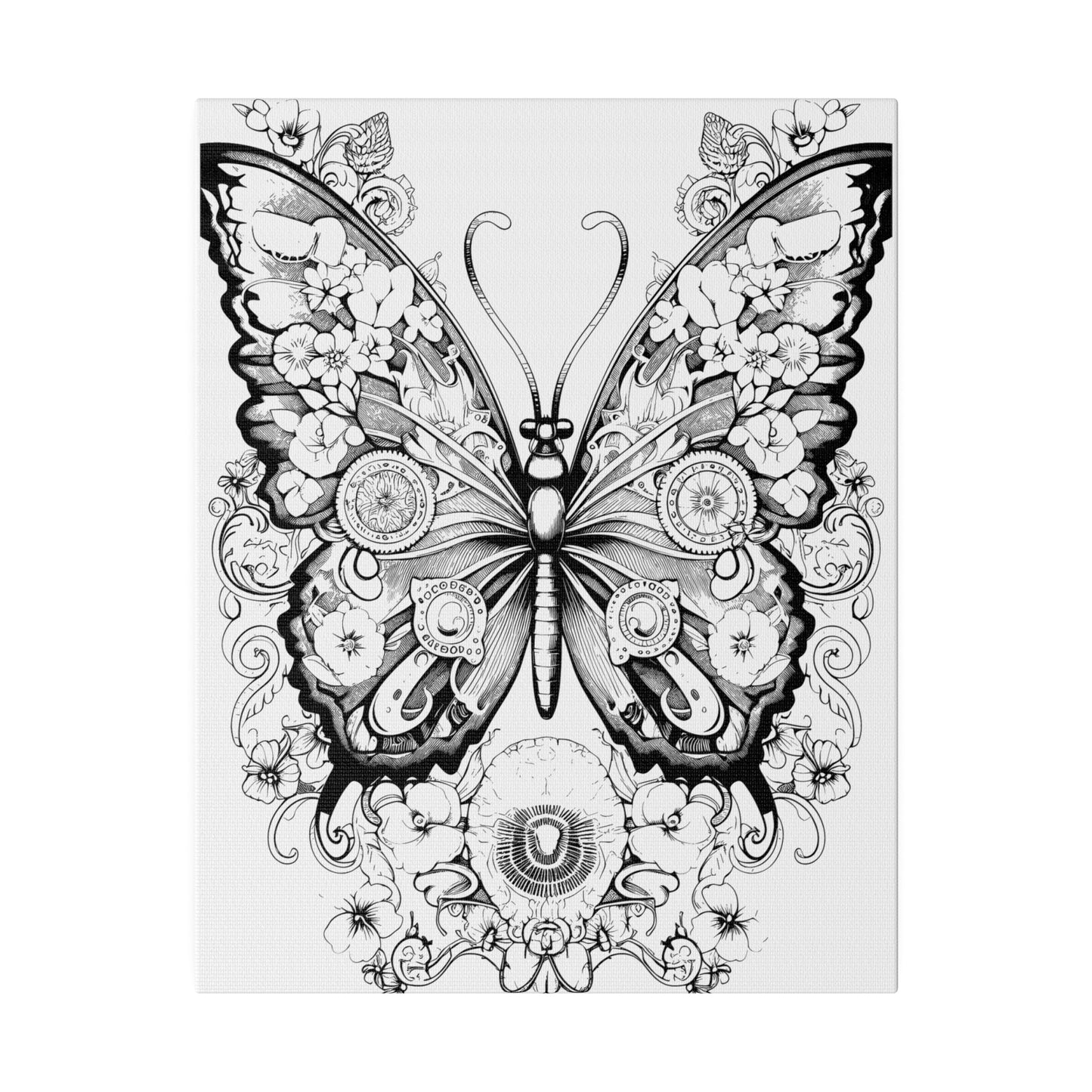 Butterfly Coloring Canvas, Stretched, 0.75"