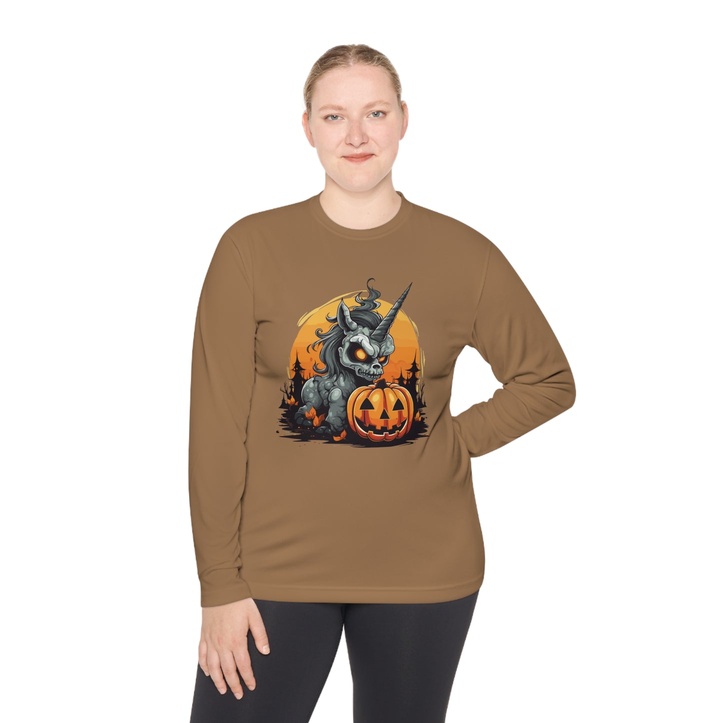 Halloween Scary Unicorn Unisex Lightweight Long Sleeve Tee