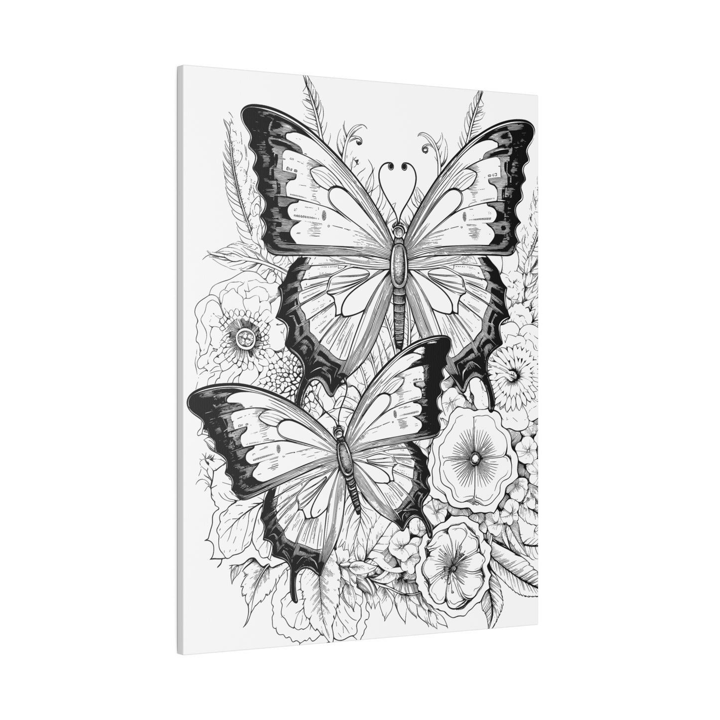 Butterfly Coloring Canvas, Stretched, 0.75"