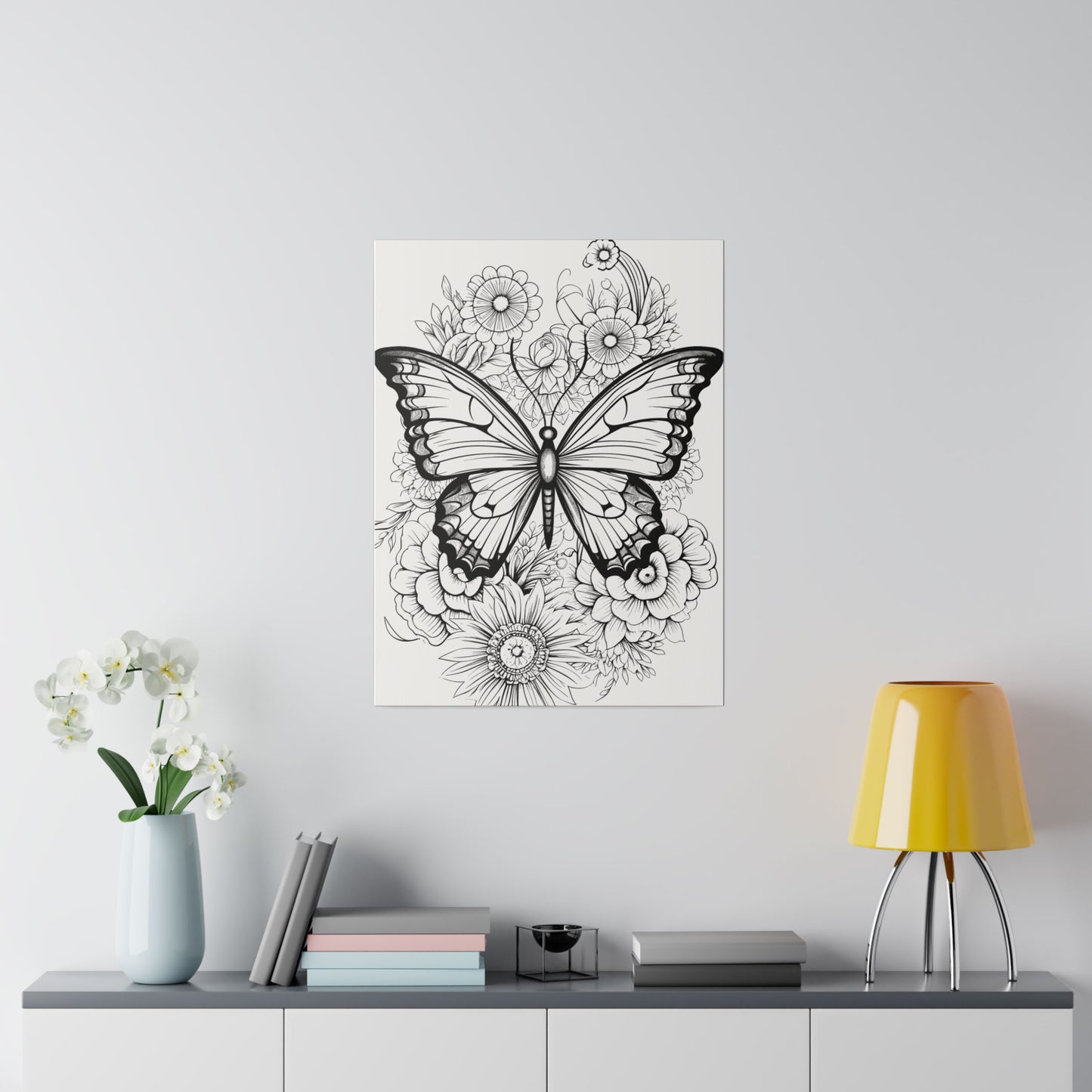 Butterfly Coloring Canvas, Stretched, 0.75"