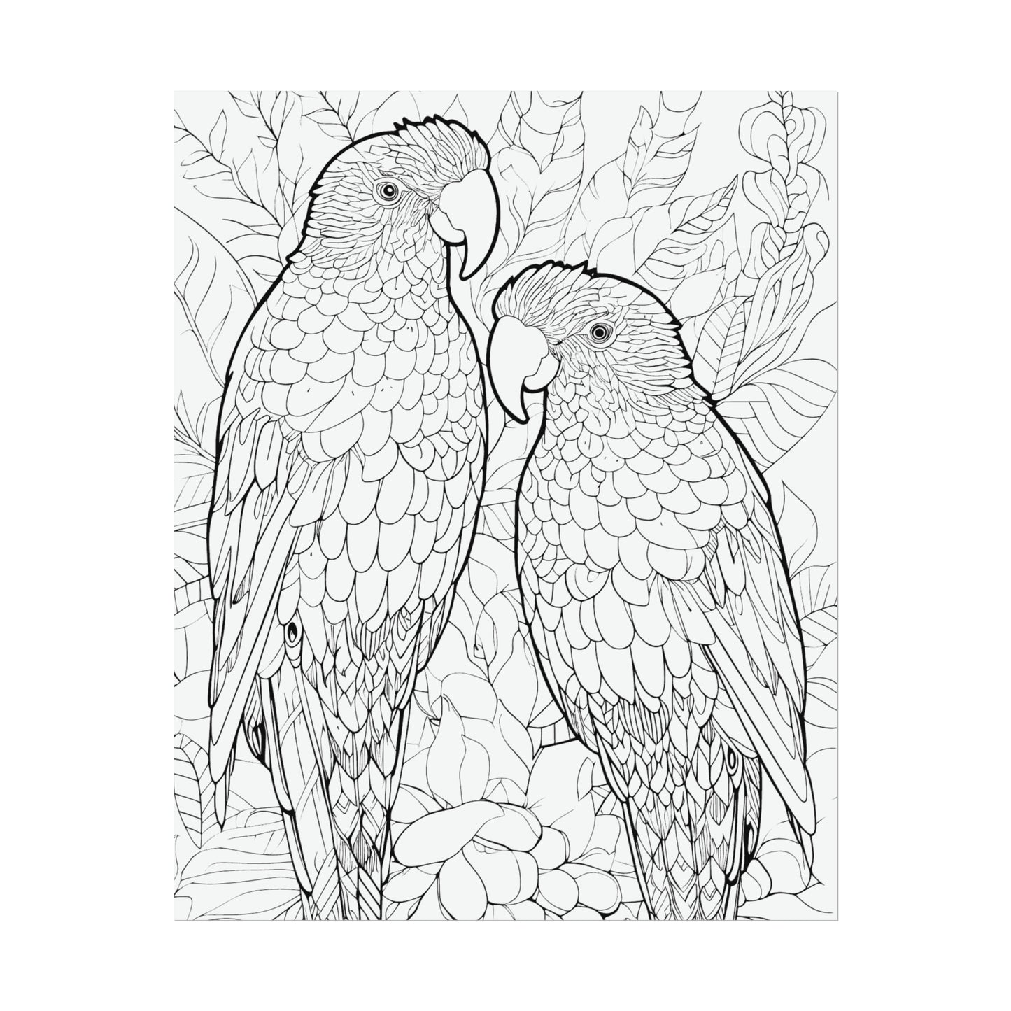 Amazon Parrots Exotic Bird Coloring Art Posters