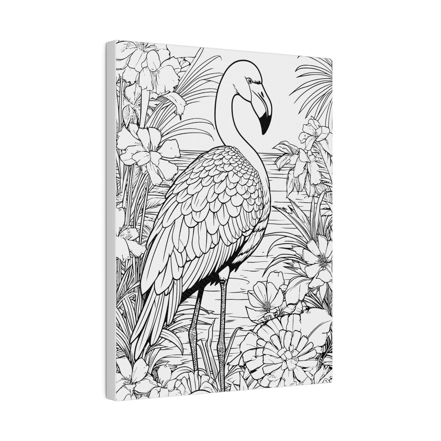 Flamingo Coloring Canvas, Stretched, 0.75"