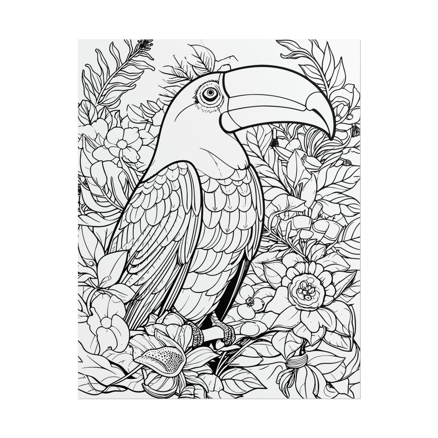 Toucan Exotic Birds Coloring Art Posters