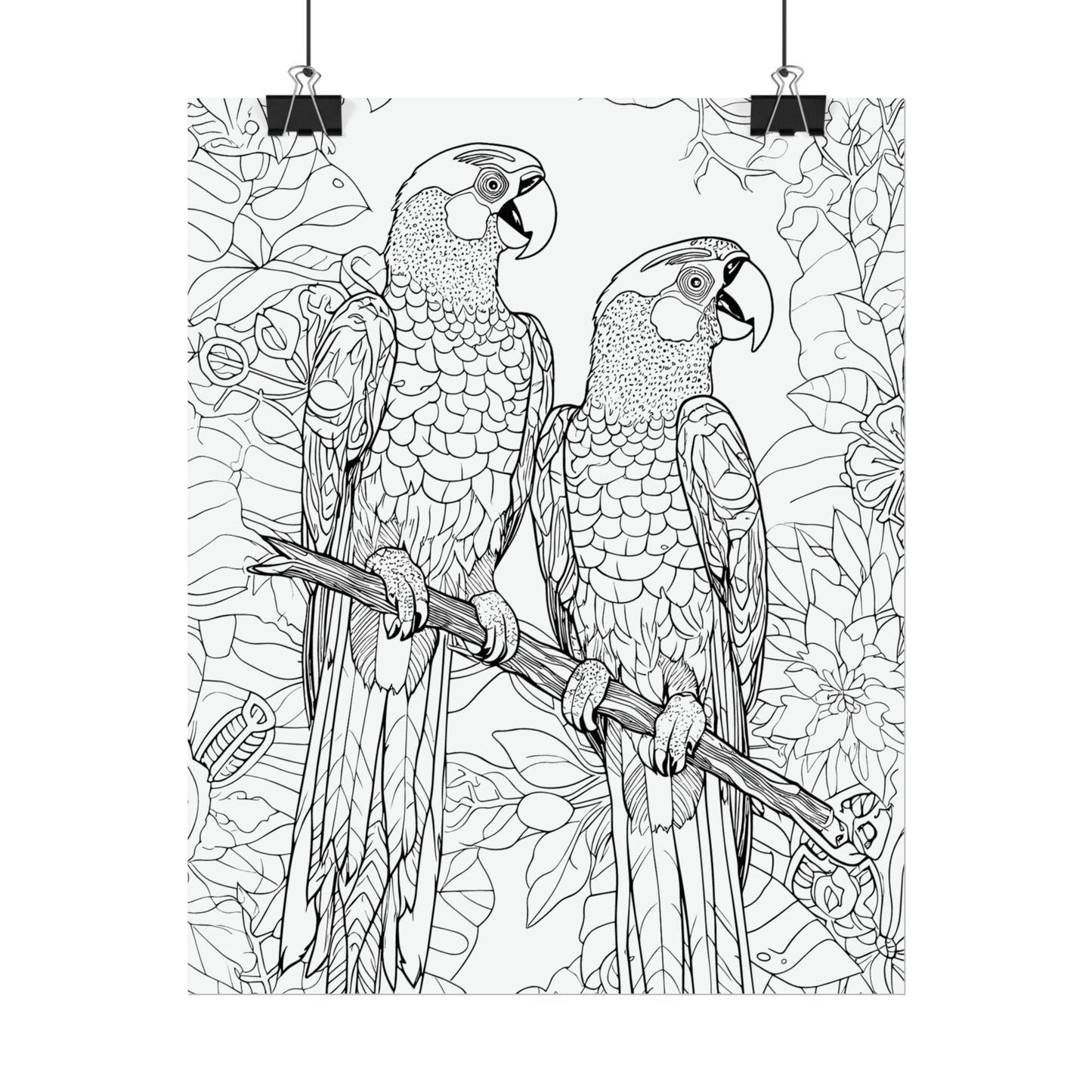 Macaw Parrots Exotic Bird Coloring Art Posters