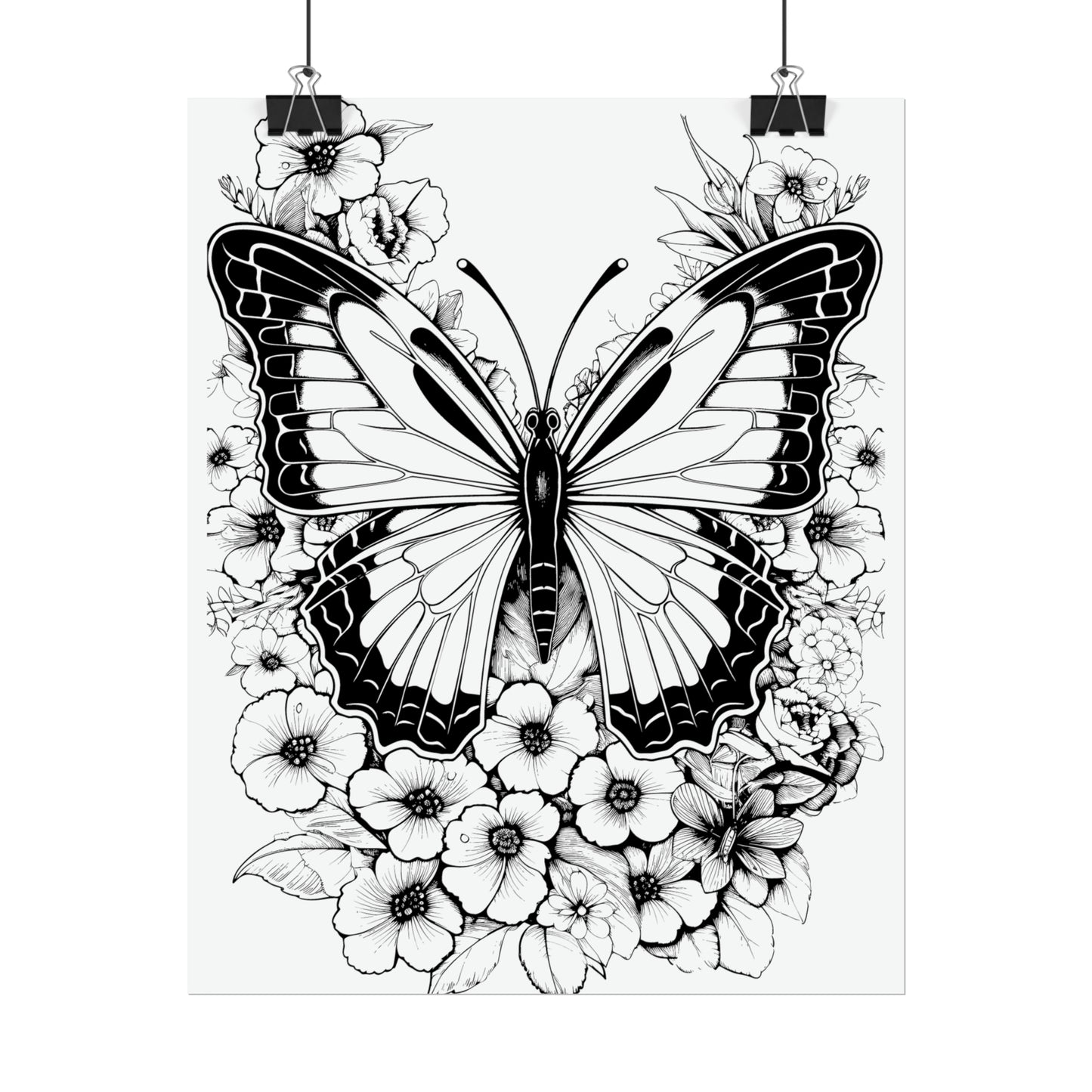 Butterfly Coloring Art Posters