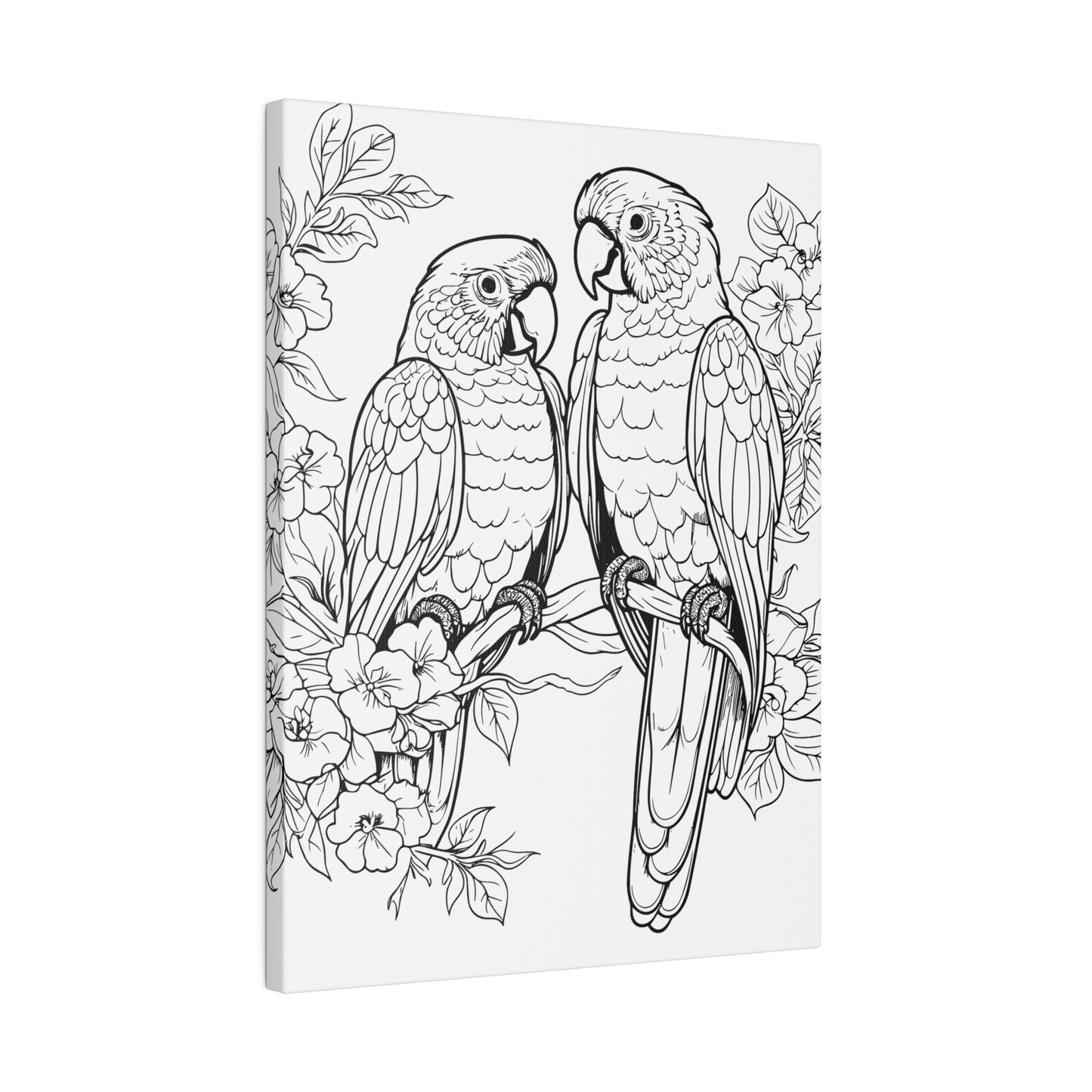 Lovebirds Coloring Canvas, Stretched, 0.75"