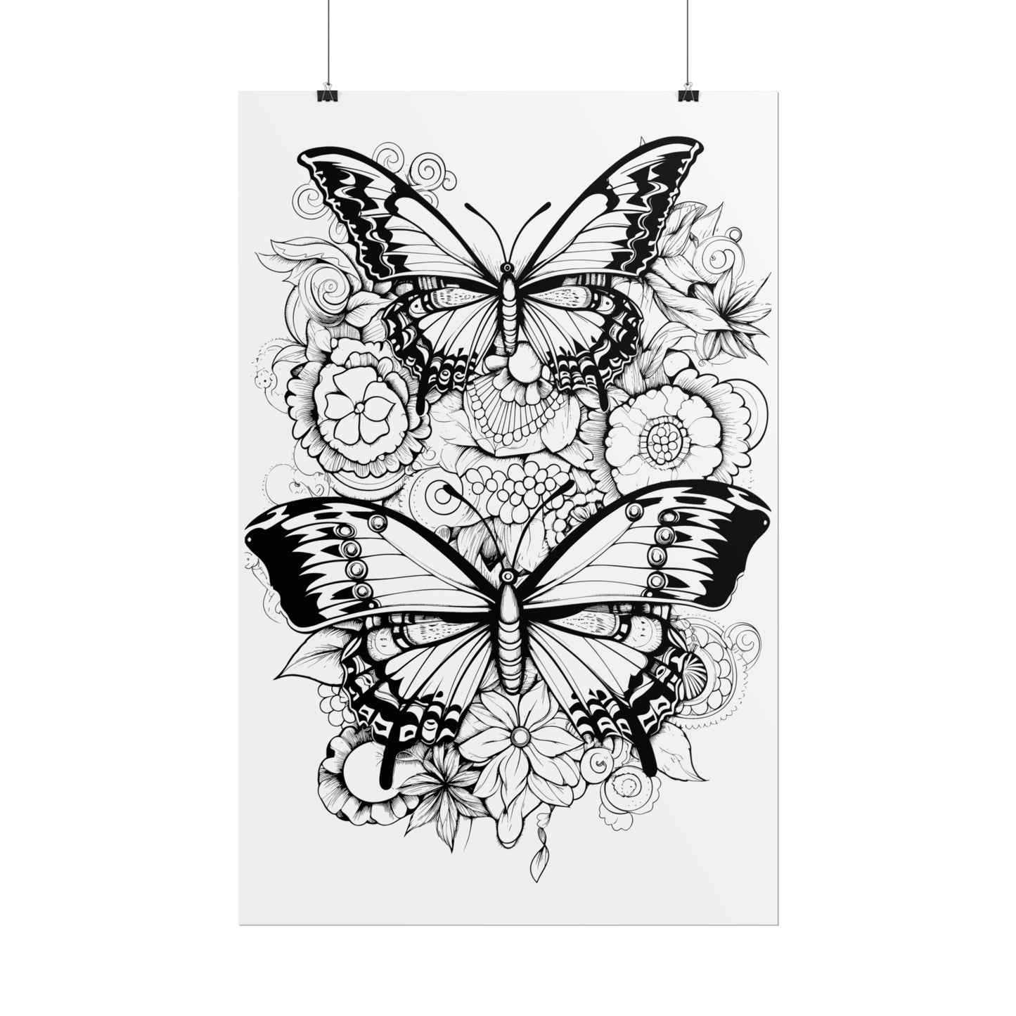 Butterfly Coloring Art Posters