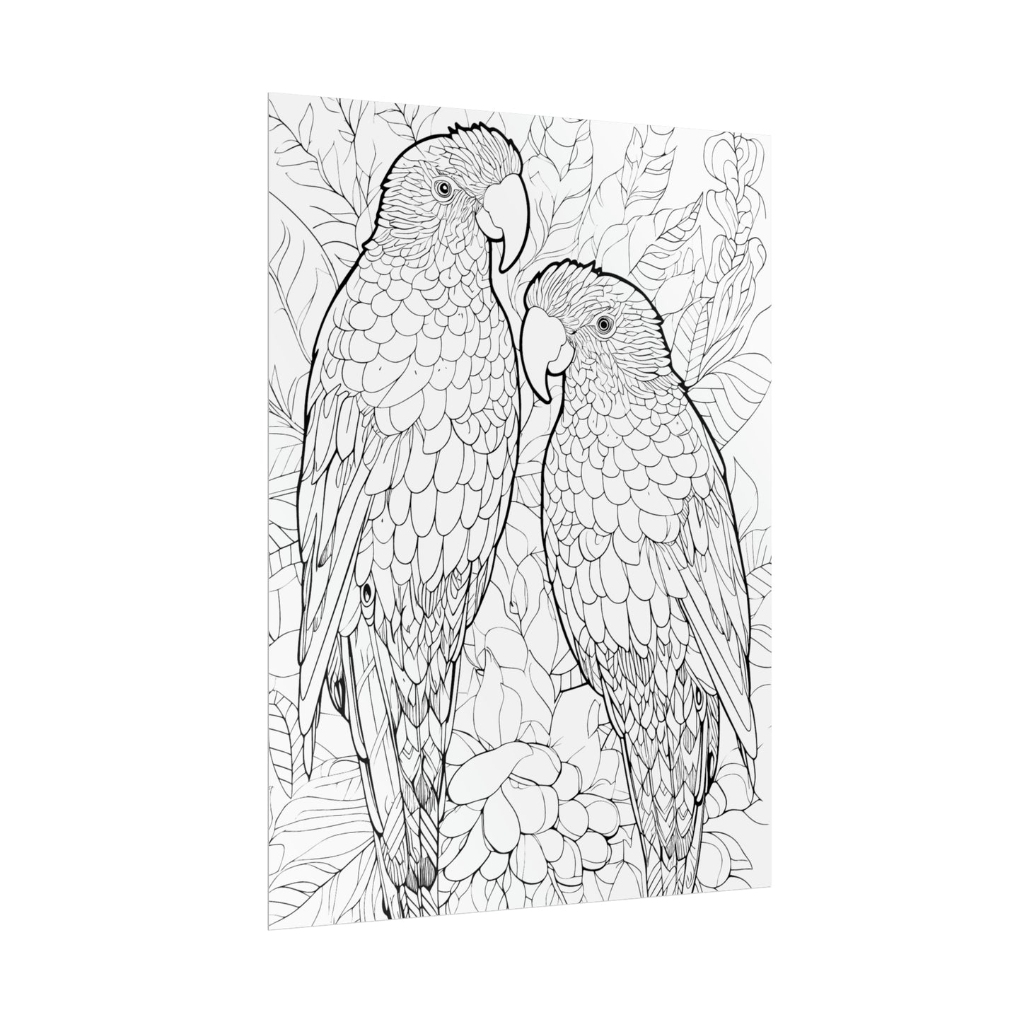 Amazon Parrots Exotic Bird Coloring Art Posters