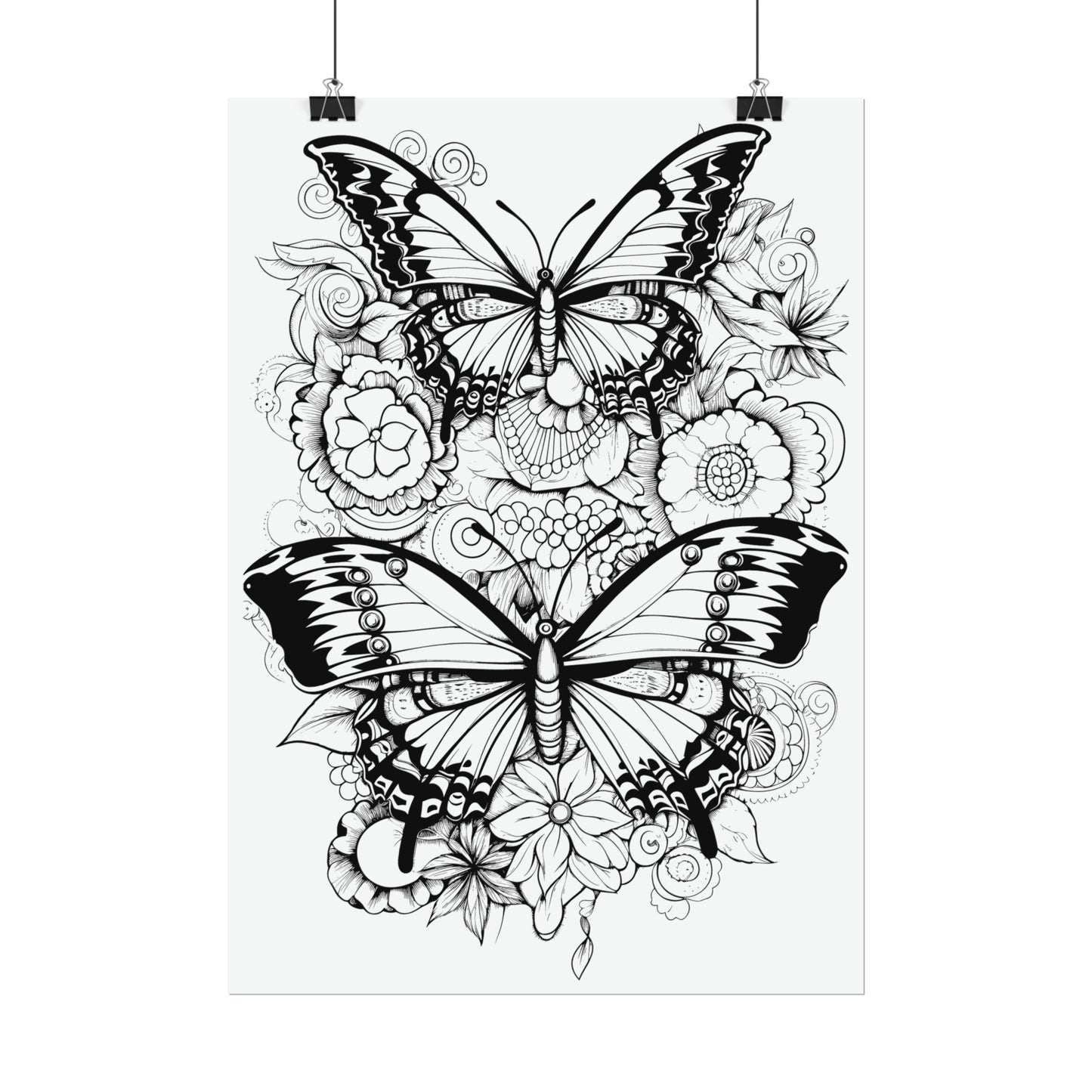 Butterfly Coloring Art Posters