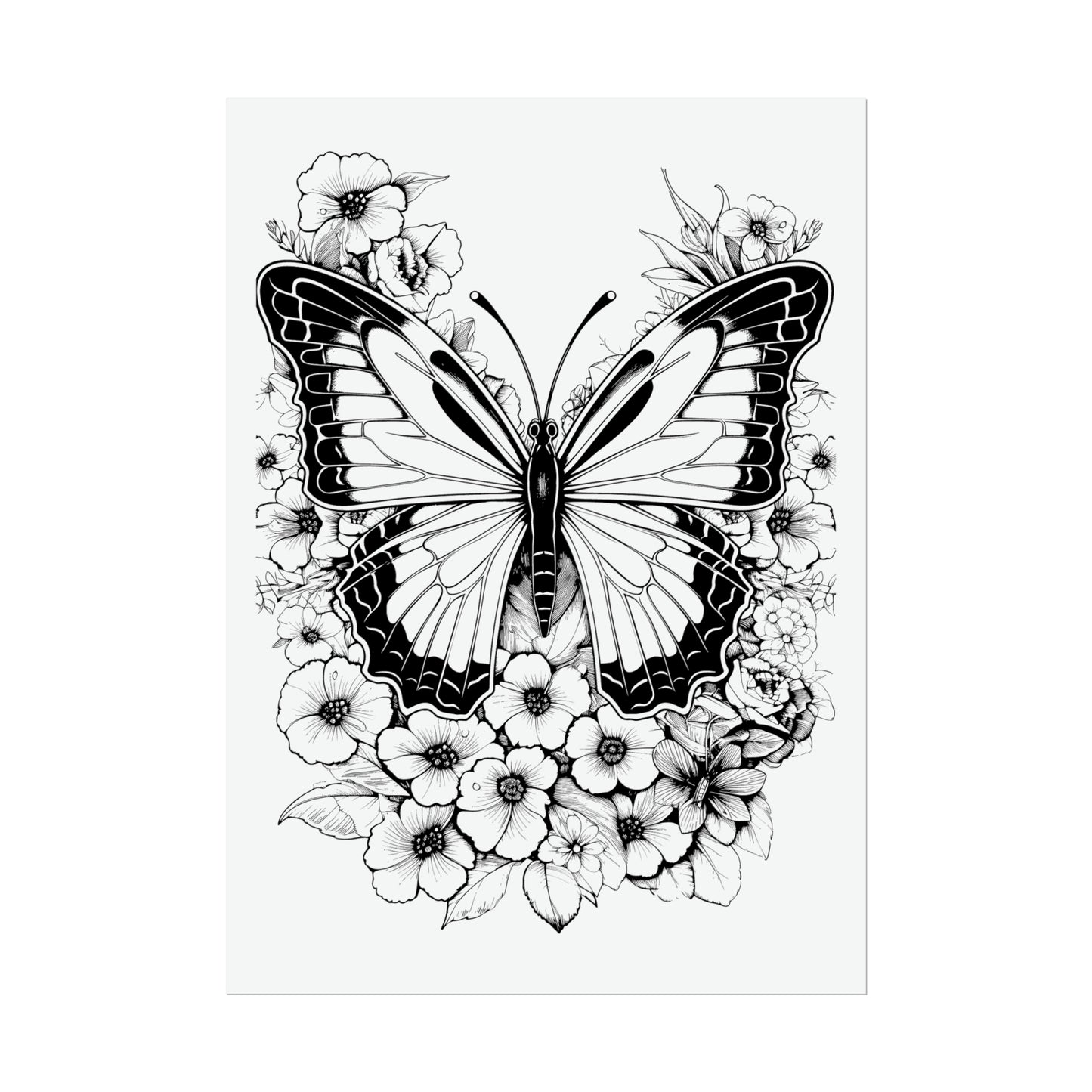 Butterfly Coloring Art Posters