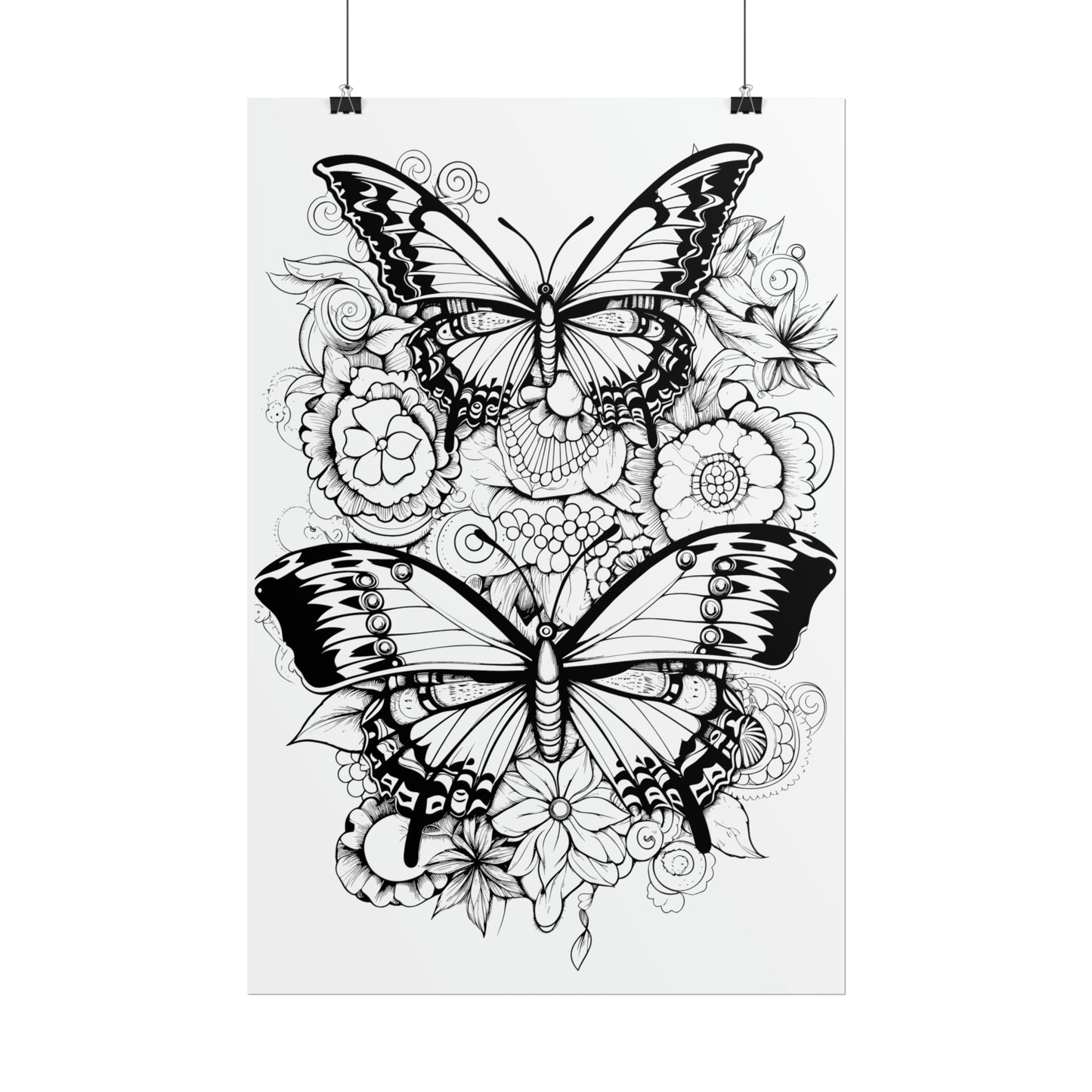 Butterfly Coloring Art Posters