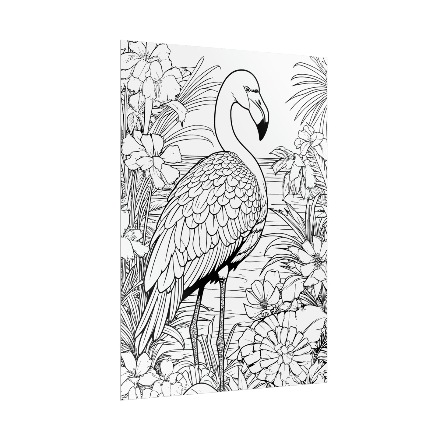 Flamingo Exotic Bird Coloring Art Posters