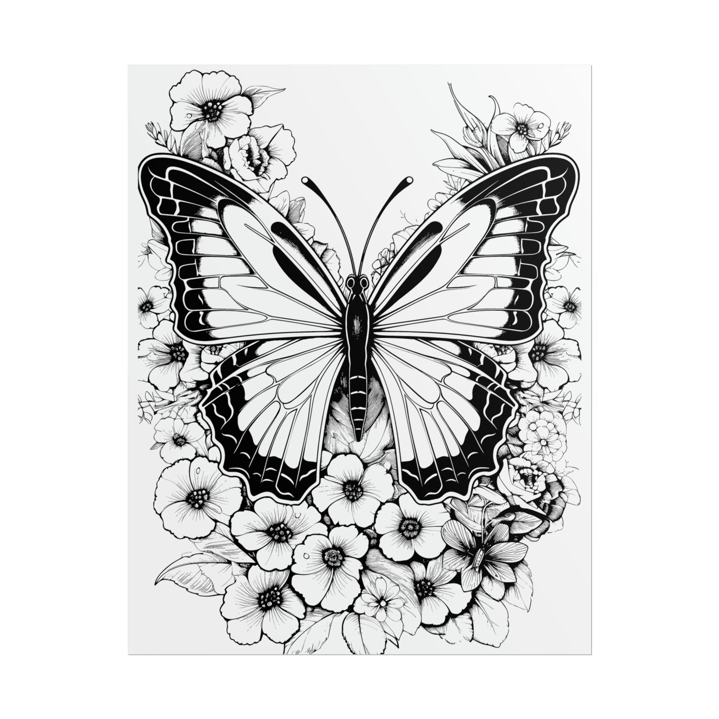 Butterfly Coloring Art Posters