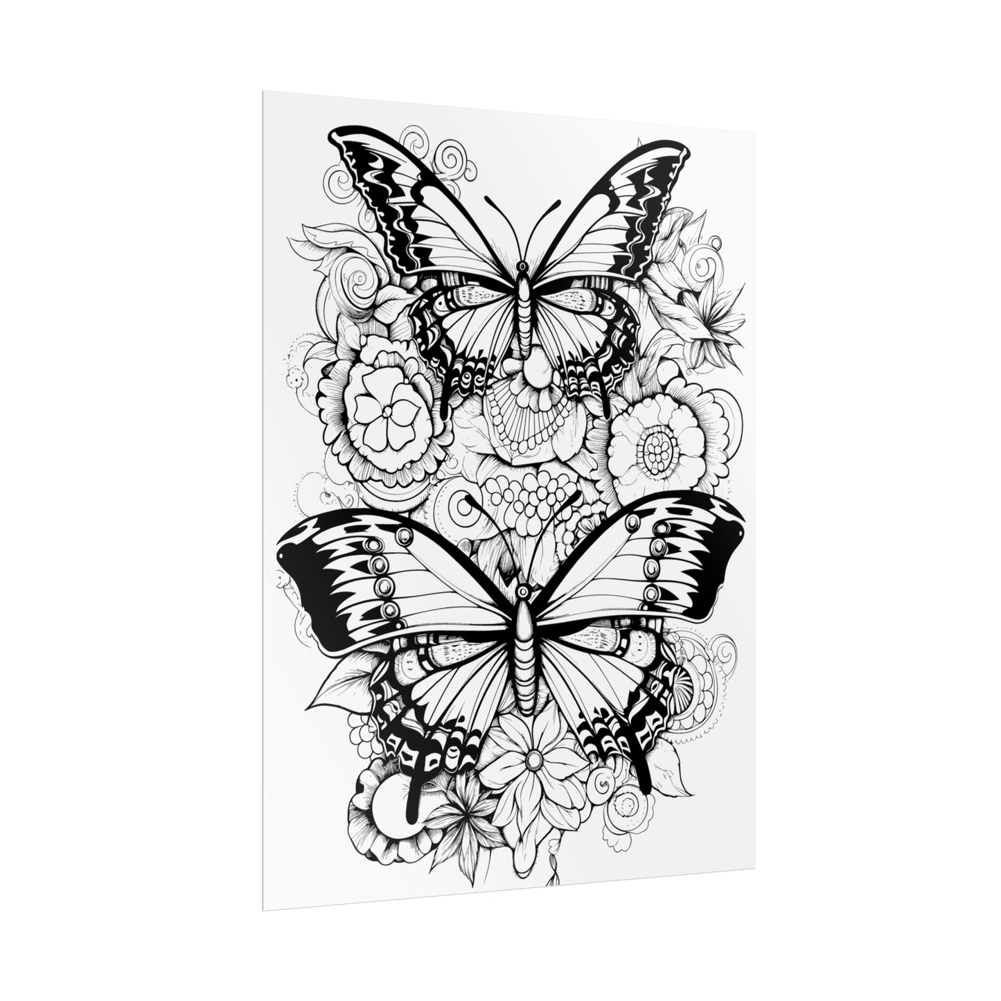 Butterfly Coloring Art Posters