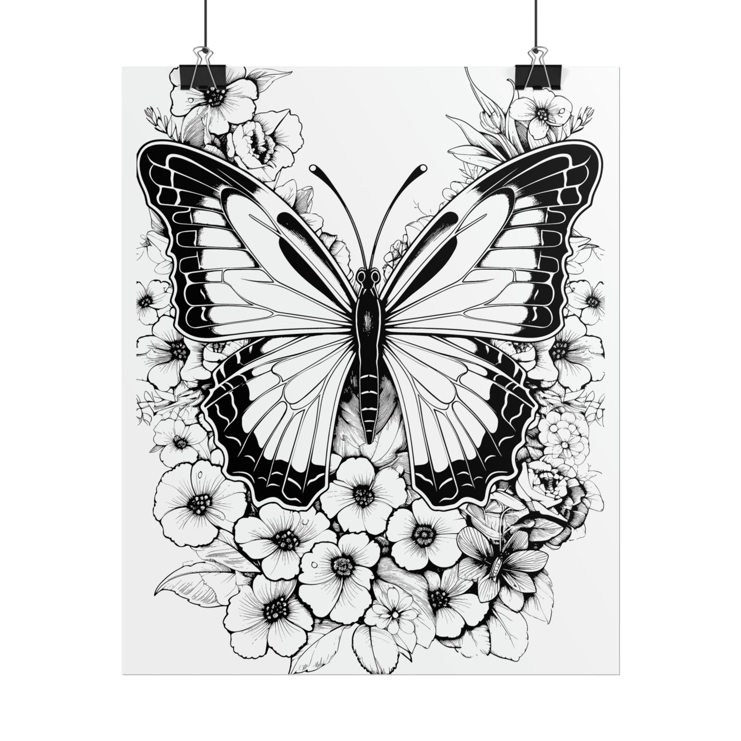 Butterfly Coloring Art Posters