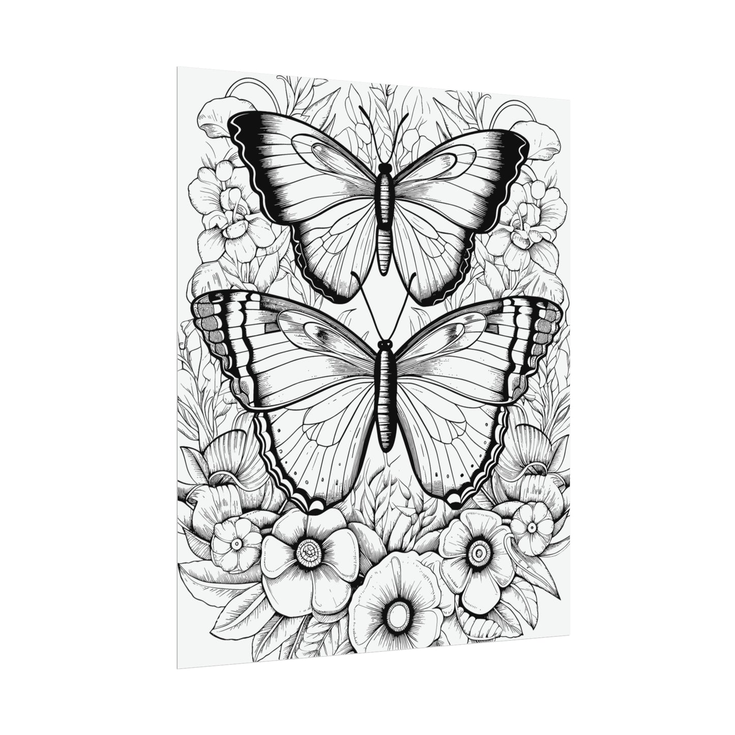 Butterfly Coloring Art Posters