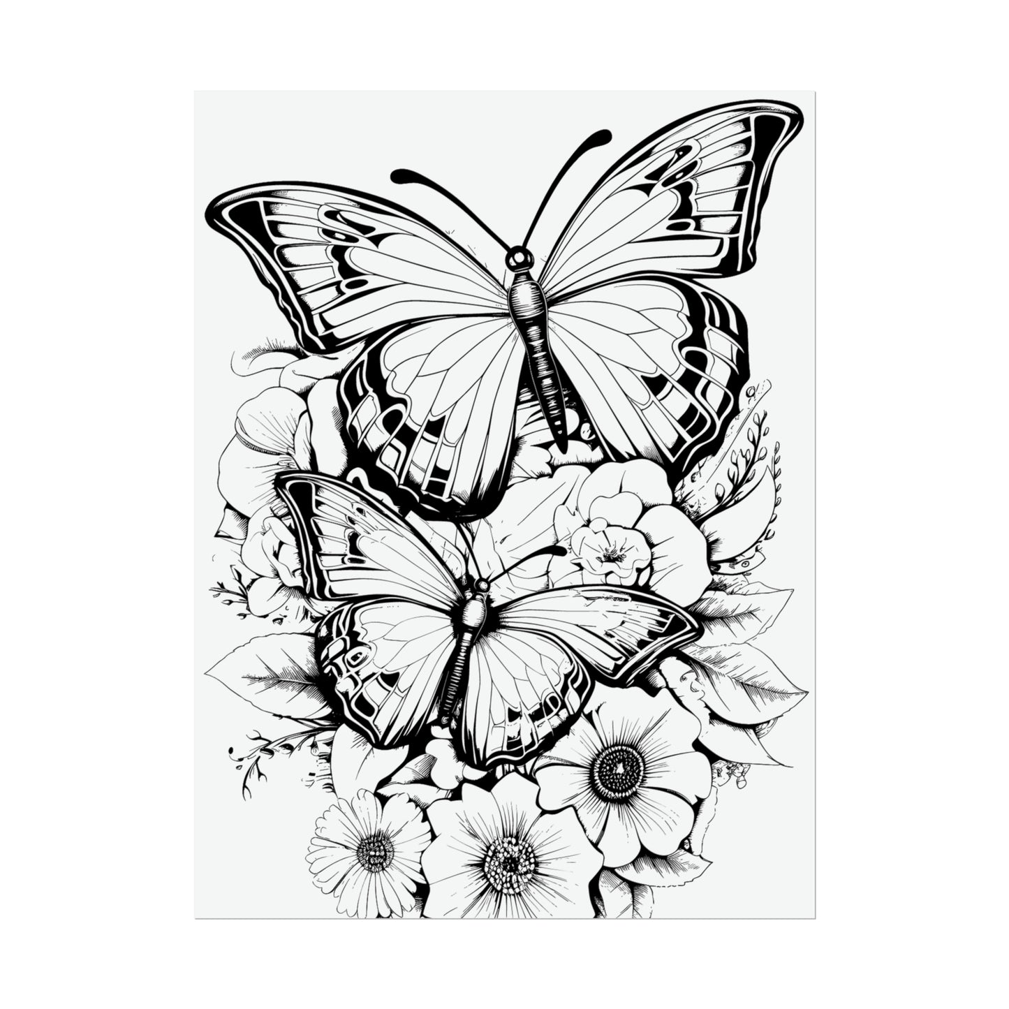 Butterfly Coloring Art Posters