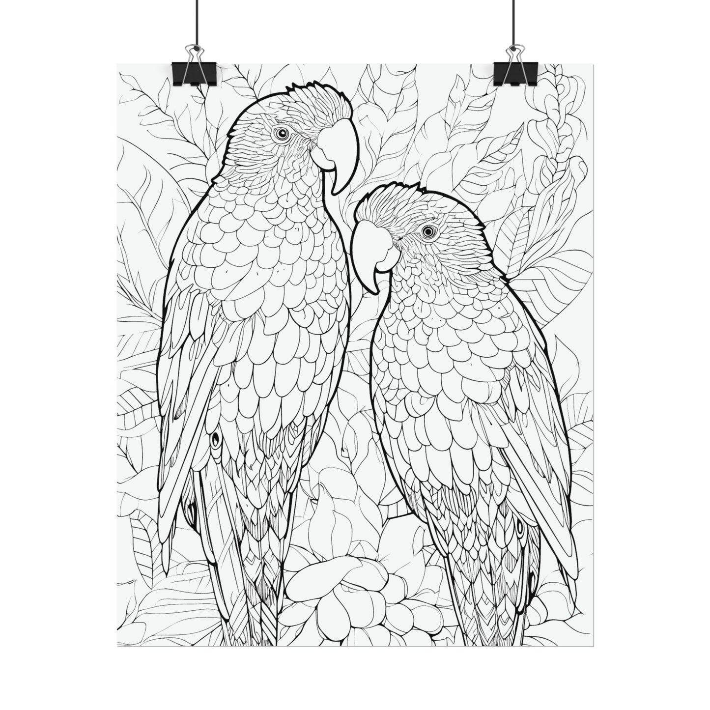 Amazon Parrots Exotic Bird Coloring Art Posters