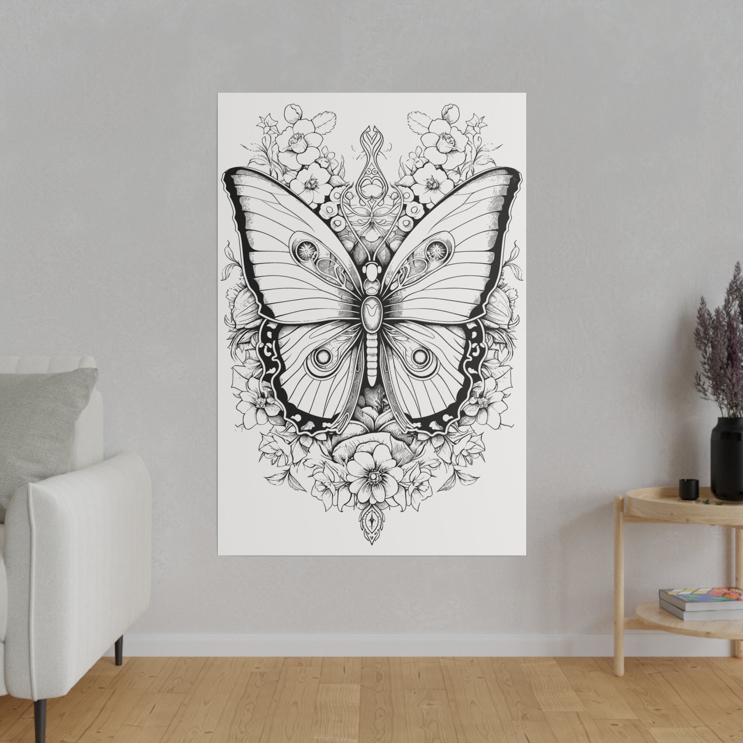 Butterfly Coloring Canvas, Stretched, 0.75"