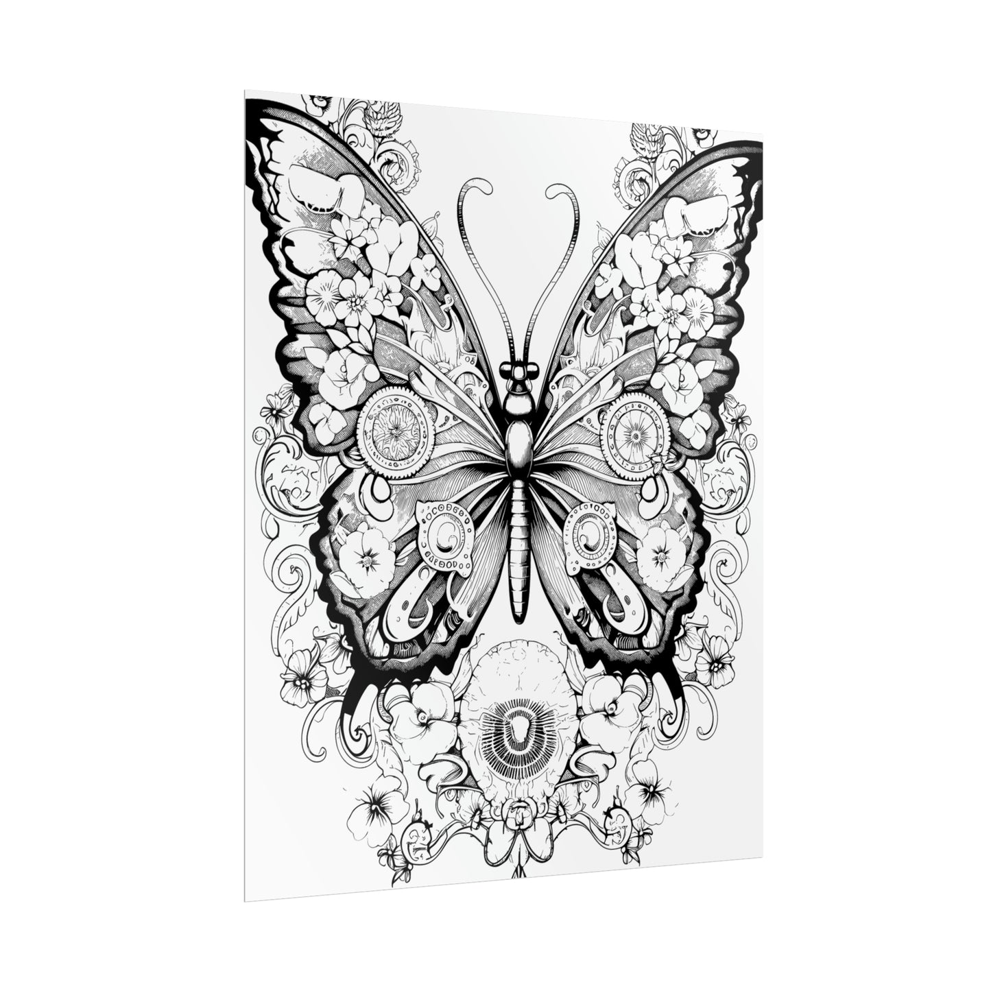 Butterfly Coloring Art Posters