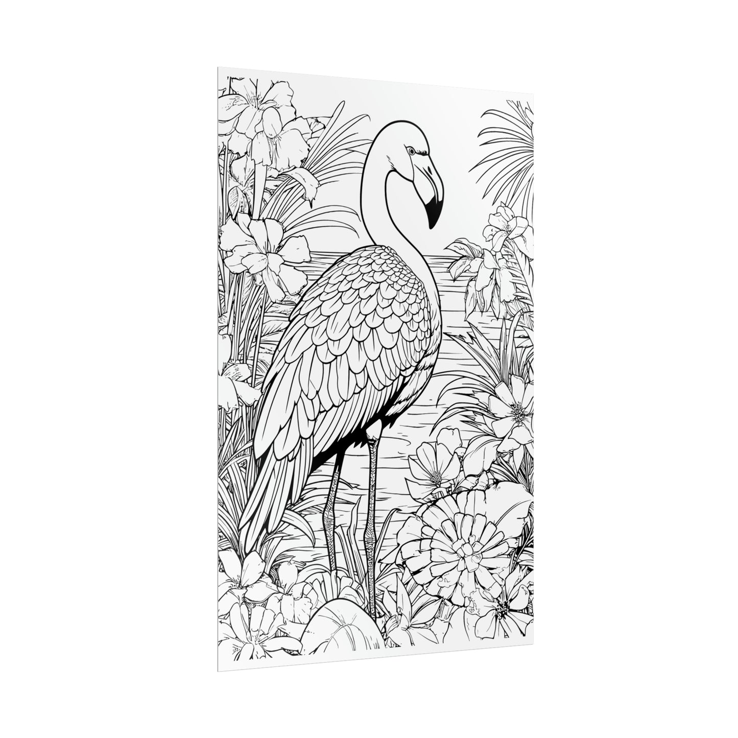 Flamingo Exotic Bird Coloring Art Posters