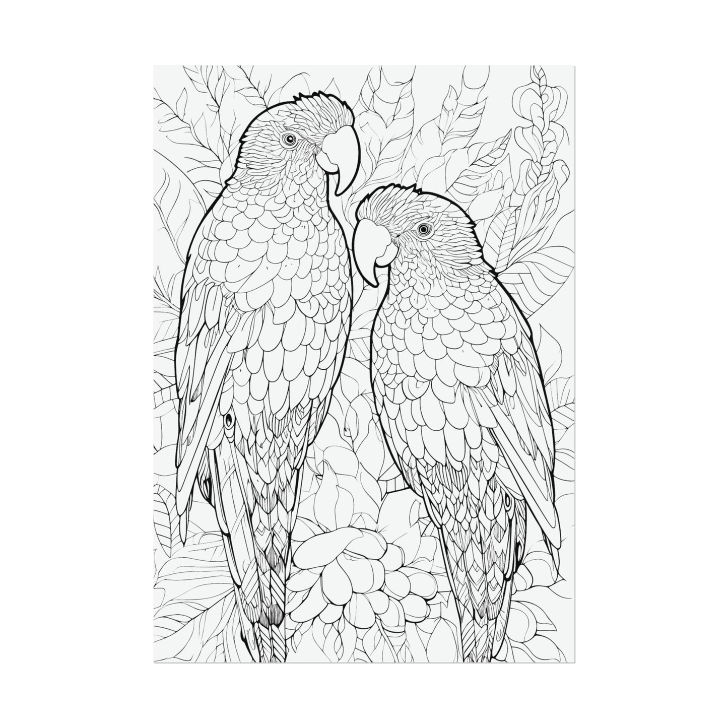 Amazon Parrots Exotic Bird Coloring Art Posters