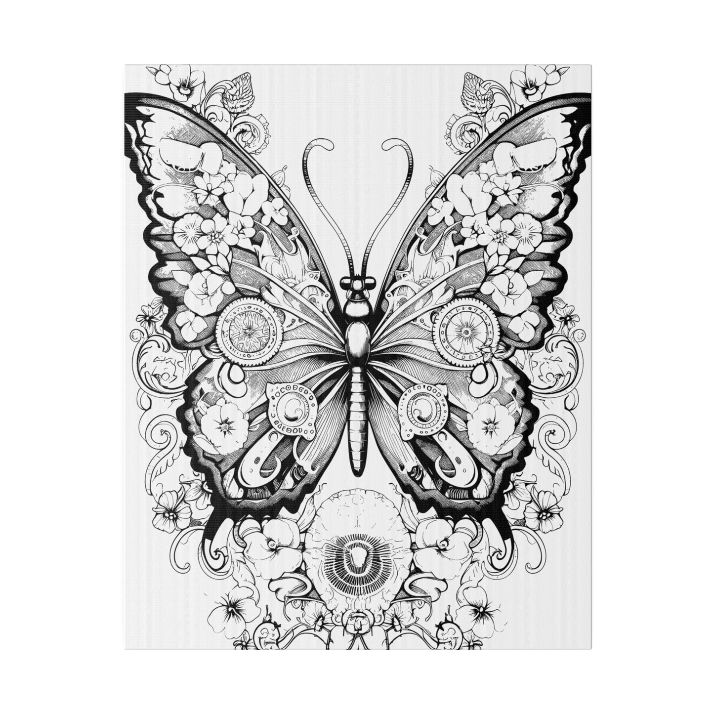 Butterfly Coloring Canvas, Stretched, 0.75"